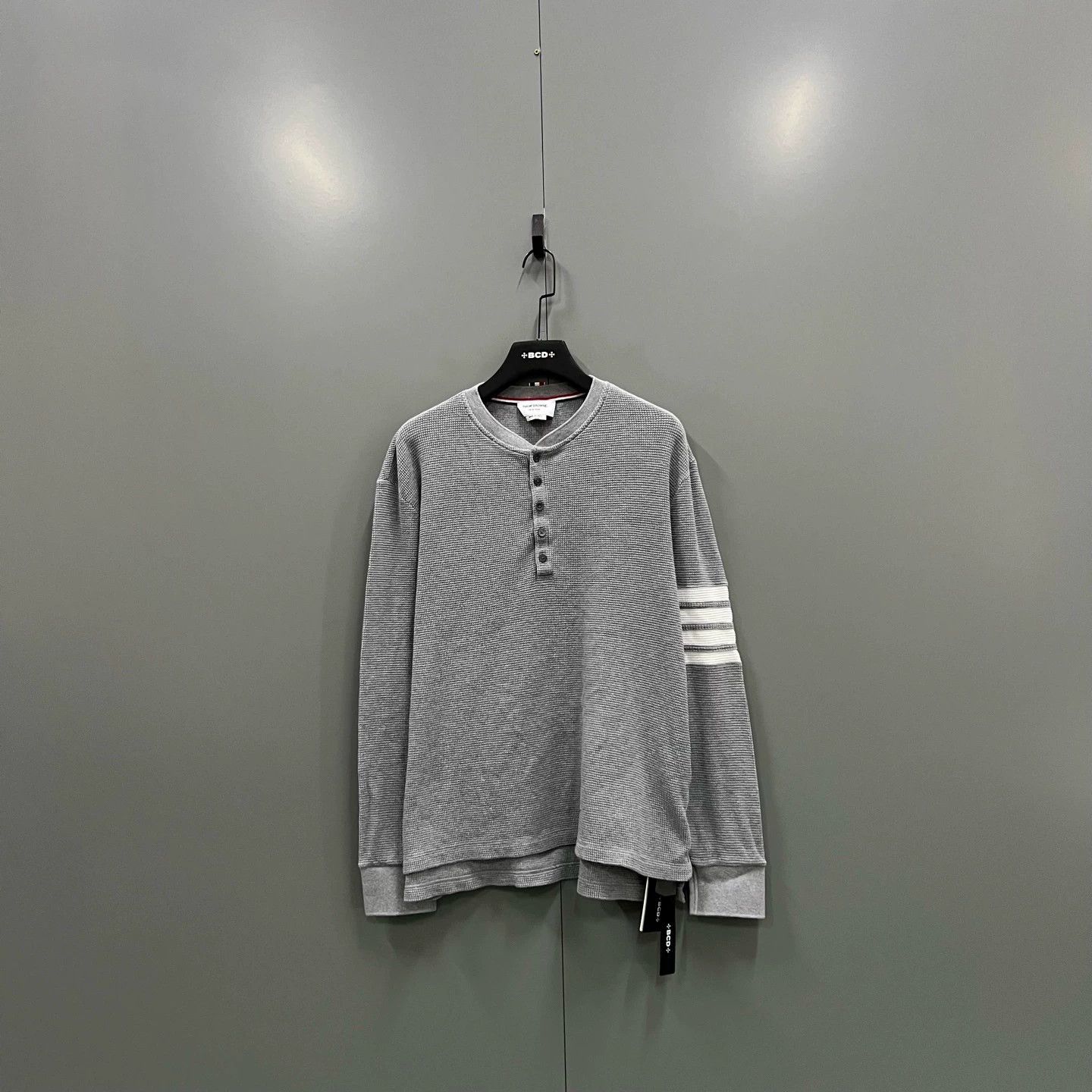 thom browne gray long sleeve shirt