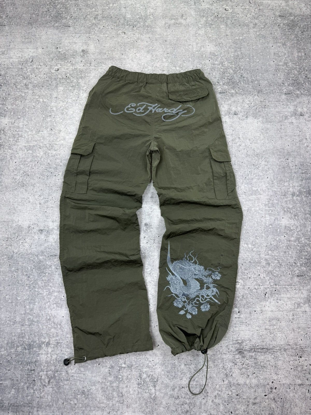 Vintage Ed Hardy & Urban Outfitters Nylon Big Logo Pants XS