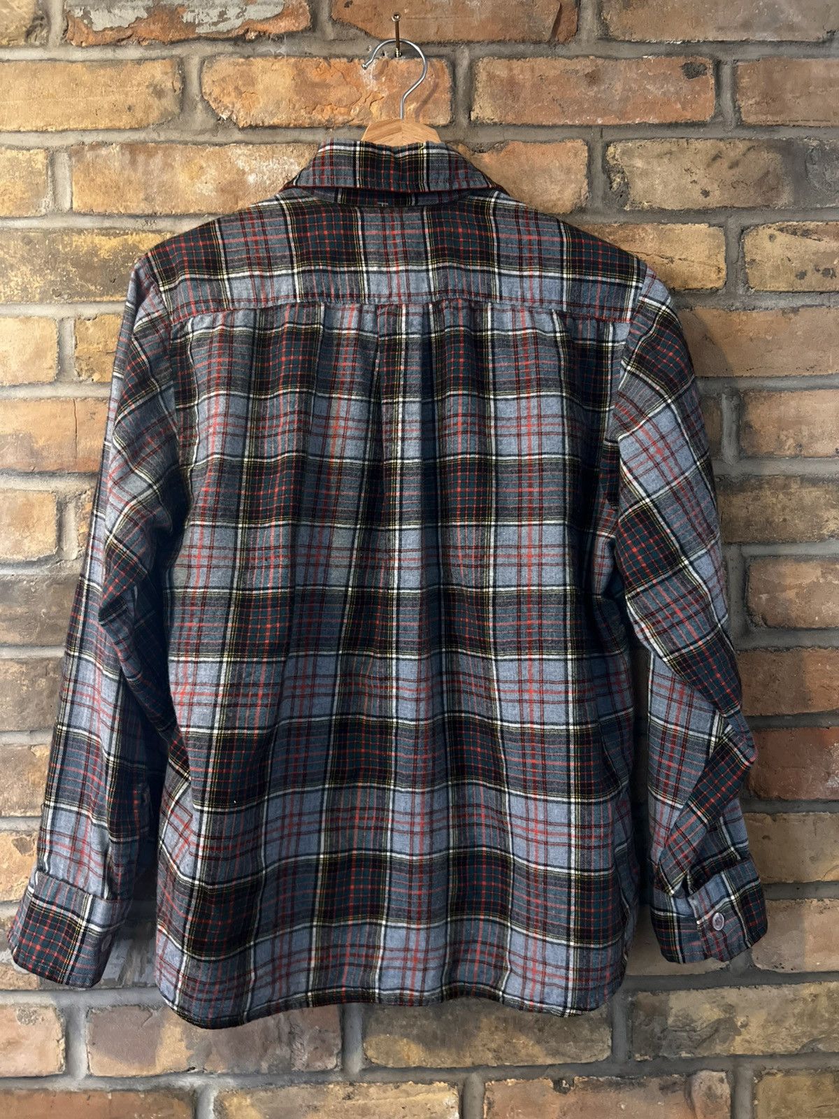Vintage 70s Camp Collar Plaid Tartan Flannel Size US S / EU 44-46 / 1 - 2 Thumbnail