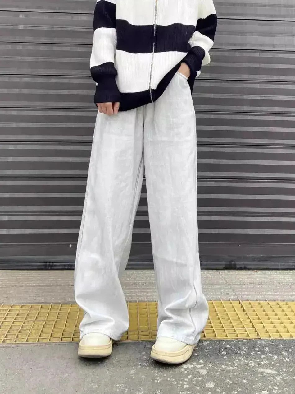 Japanese Brand Retro straight leg wide leg jeans Size US 30 / EU 46 - 4 Thumbnail