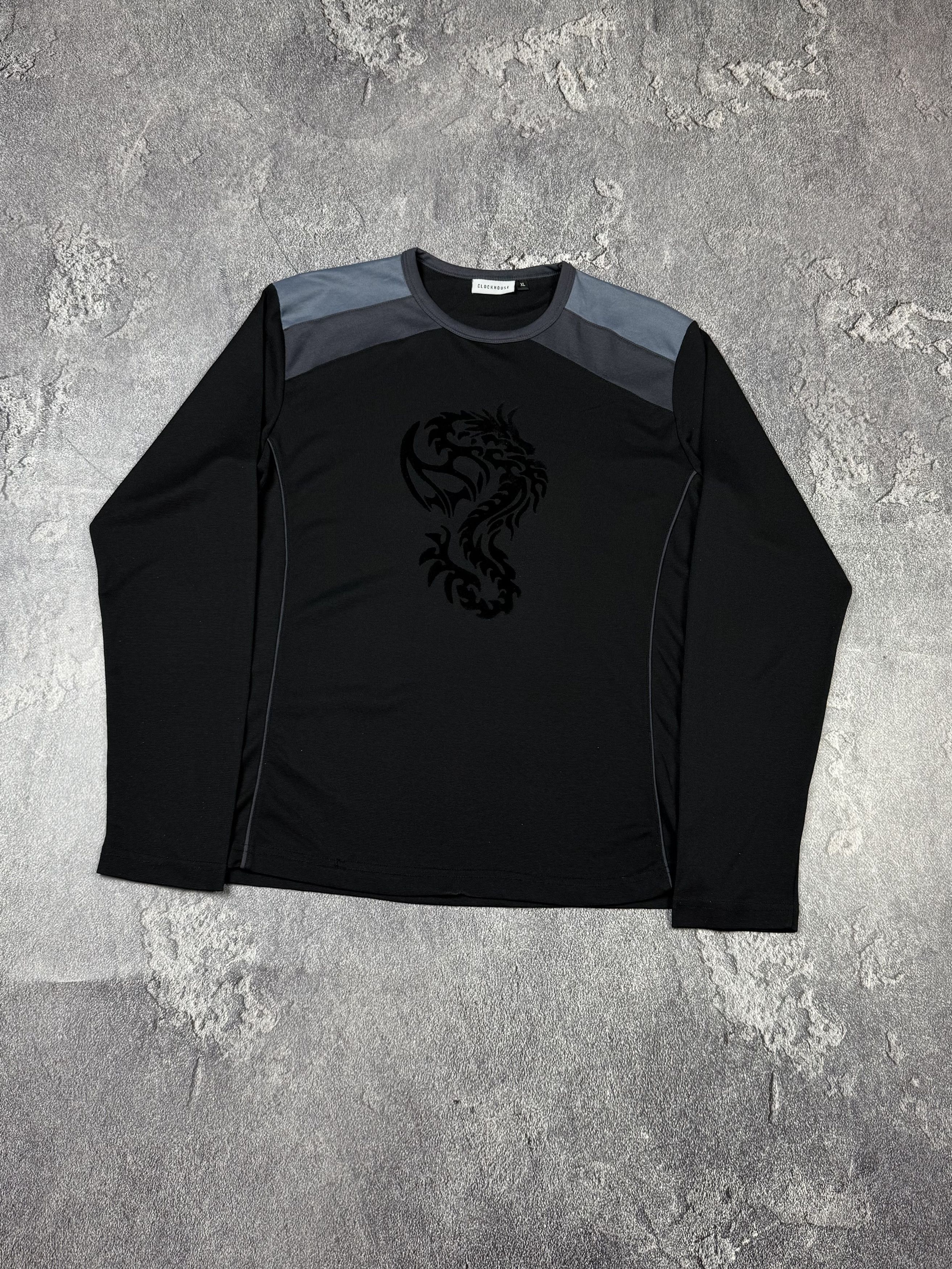 If Six Was Nine Y2K Gothic Dragon Trible 2000s Longsleeve Size US M / EU 48-50 / 2 - 2 Thumbnail