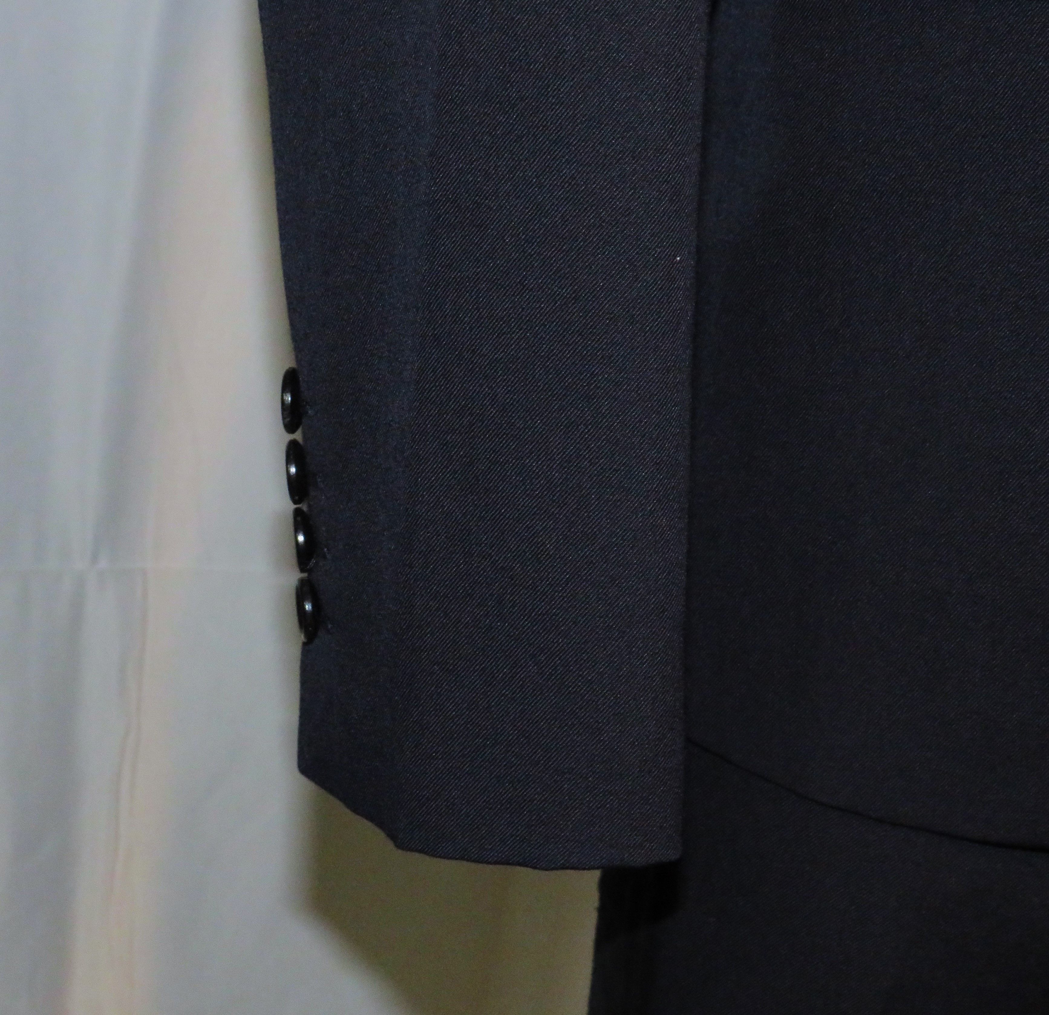 Lanvin Current Navy Blue Barathea Two Button Formal Suit 40R Size 40R - 8 Thumbnail