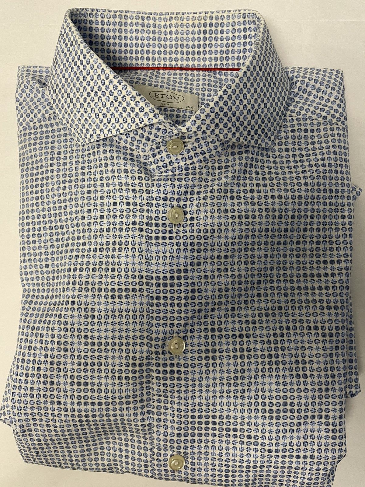 Eton ETON Slim-Fit Cutaway Collar Small Medallion Print Shirt Size US L / EU 52-54 / 3 - 5 Thumbnail