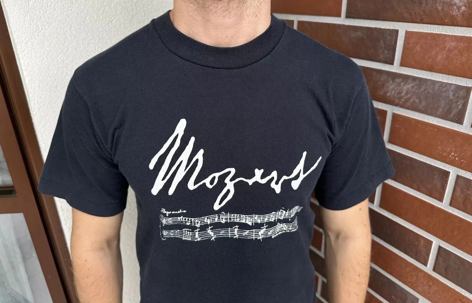 Vintage SCREEN STARS VINTAGE 1990s MOZART MUSIC T-SHIRT SINGLE Size US M / EU 48-50 / 2 - 3 Thumbnail