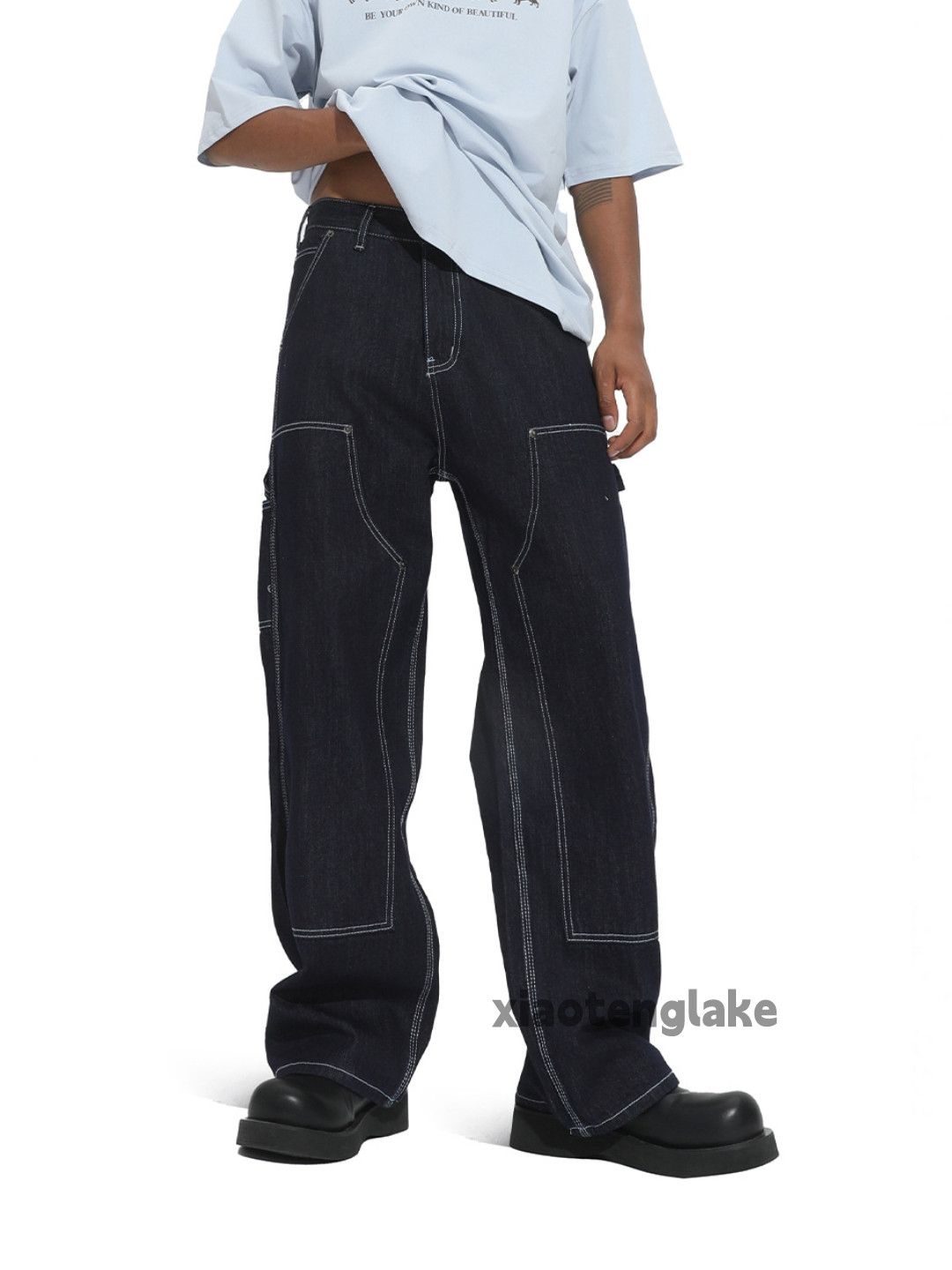 Jean Unisex utility loose baggy hiphop yuppie cargo pants Size US 33 - 6 Thumbnail