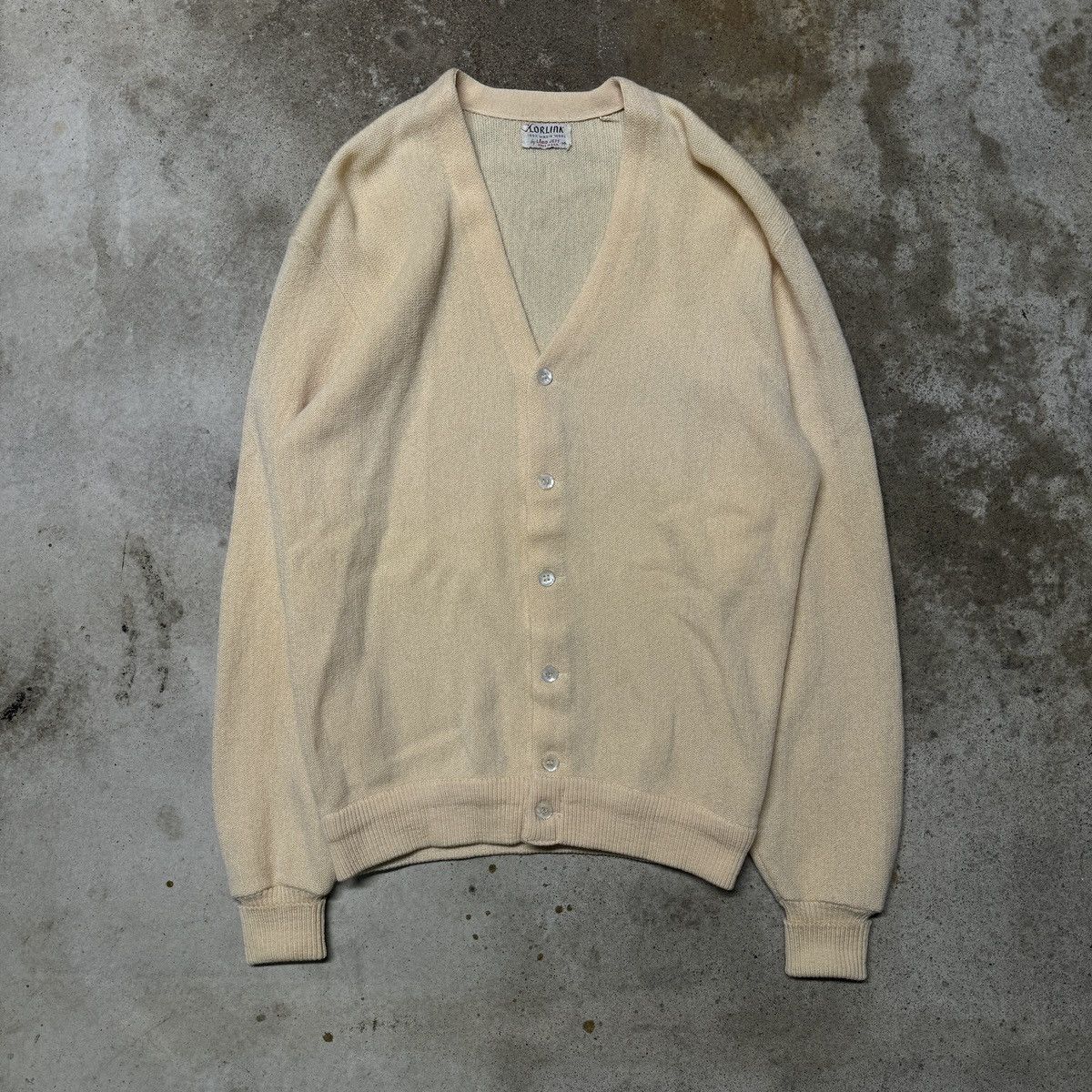 image of Made In USA x Vintage 60S 70's Virgin Wool Cardigan Lord Jeff Pollen M in Yellow, Men's (Size Mediu