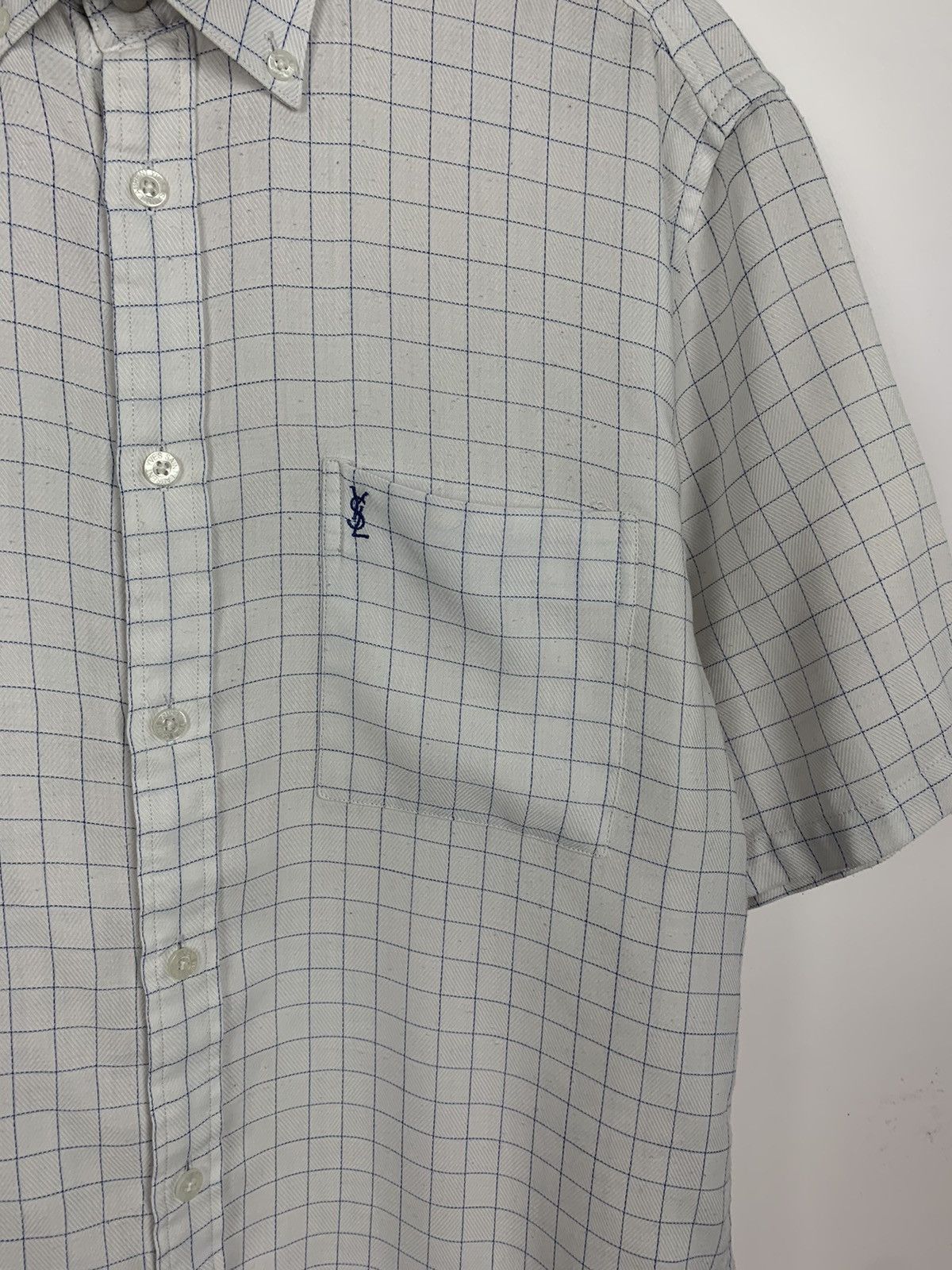 Yves Saint Laurent Vintage Yves Saint Laurent Plaid Shirt Short Sleeve 90’s Size US M / EU 48-50 / 2 - 4 Thumbnail