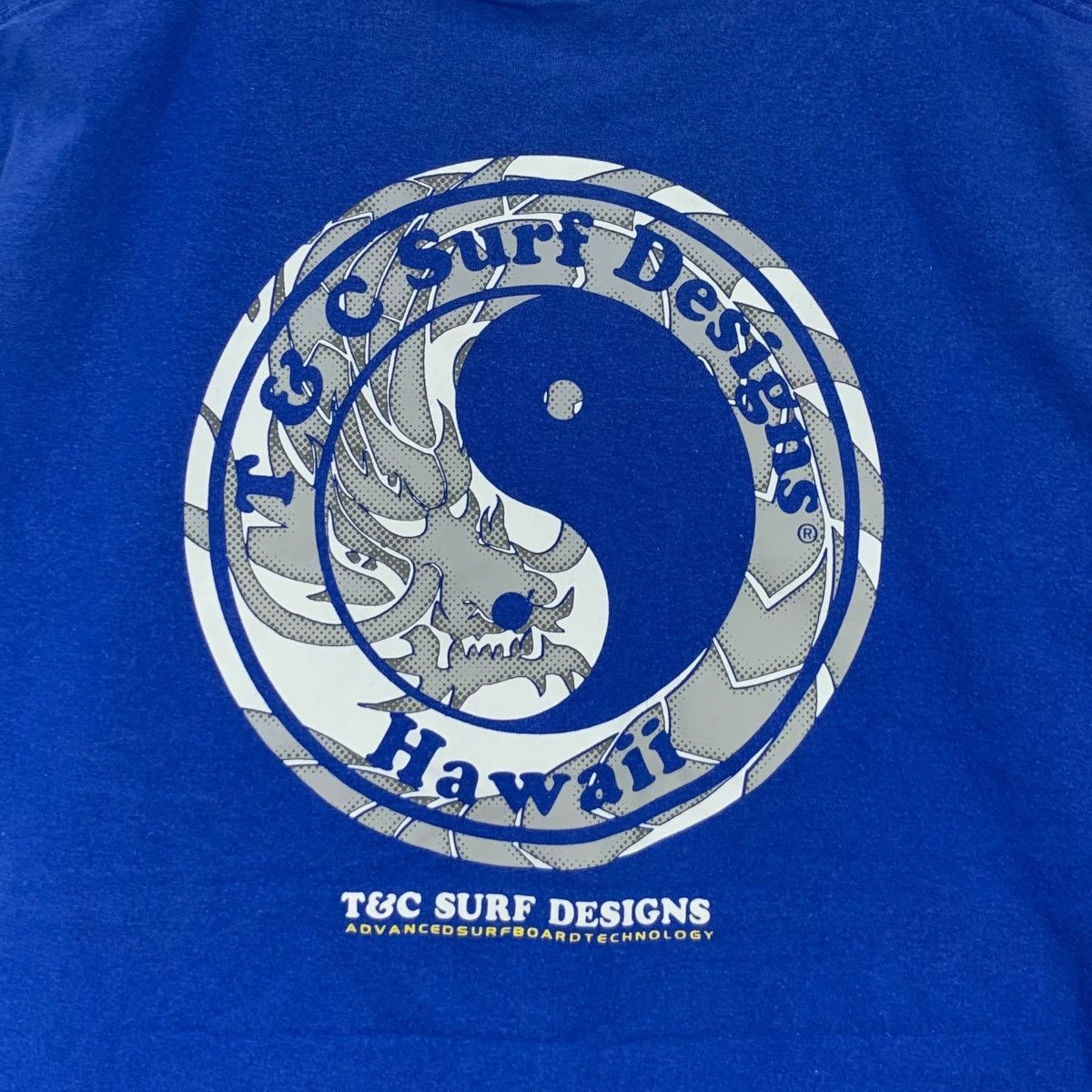 Vintage Vintage 90’ T&C SURF DESIGNS Ying Yang OG Logo Tee Shirt Size S / US 4 / IT 40 - 5 Thumbnail