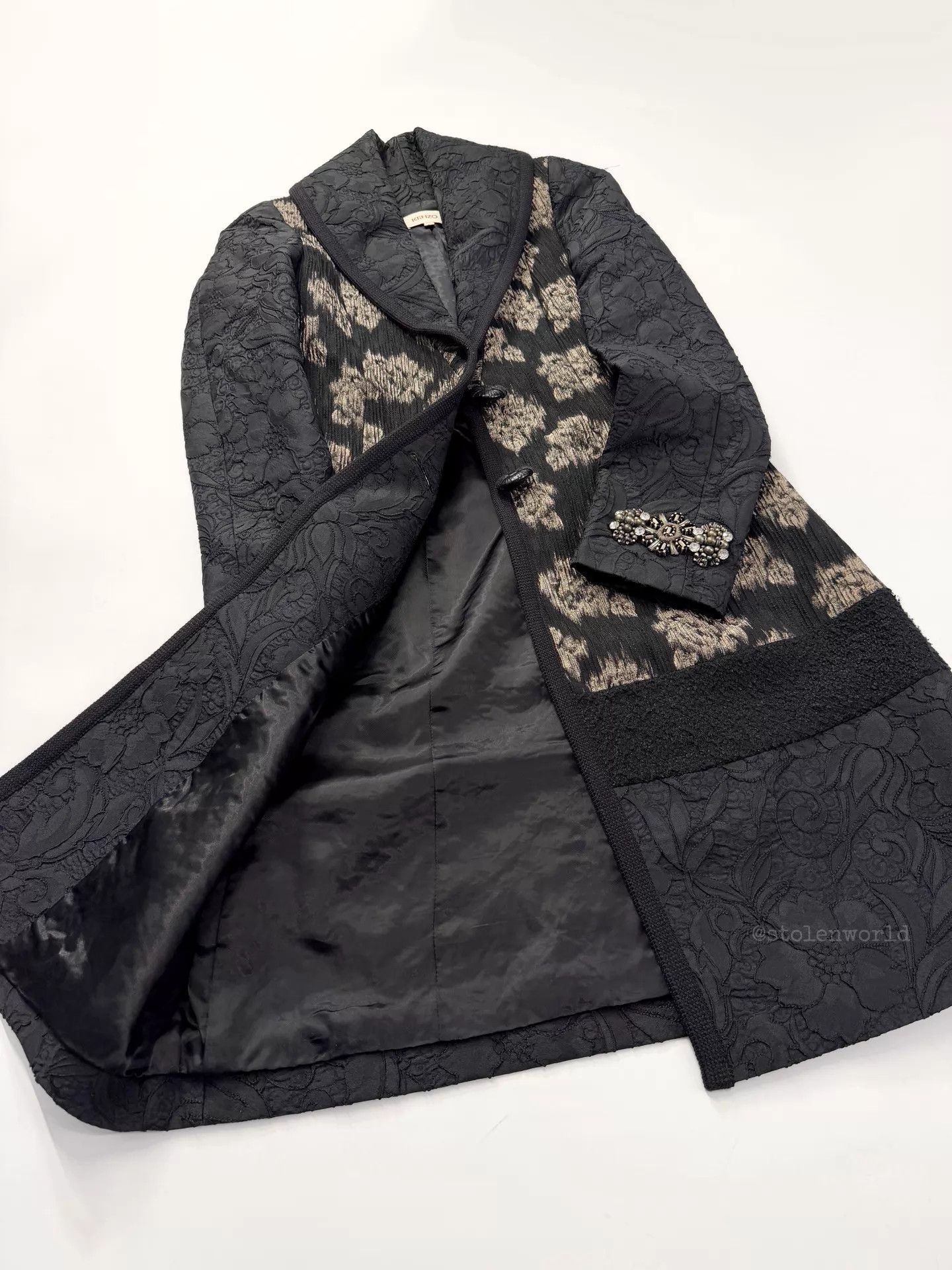 Kenzo Kenzo Jacquard Beaded Cuff Overcoat Size XS / US 0-2 / IT 36-38 - 6 Thumbnail