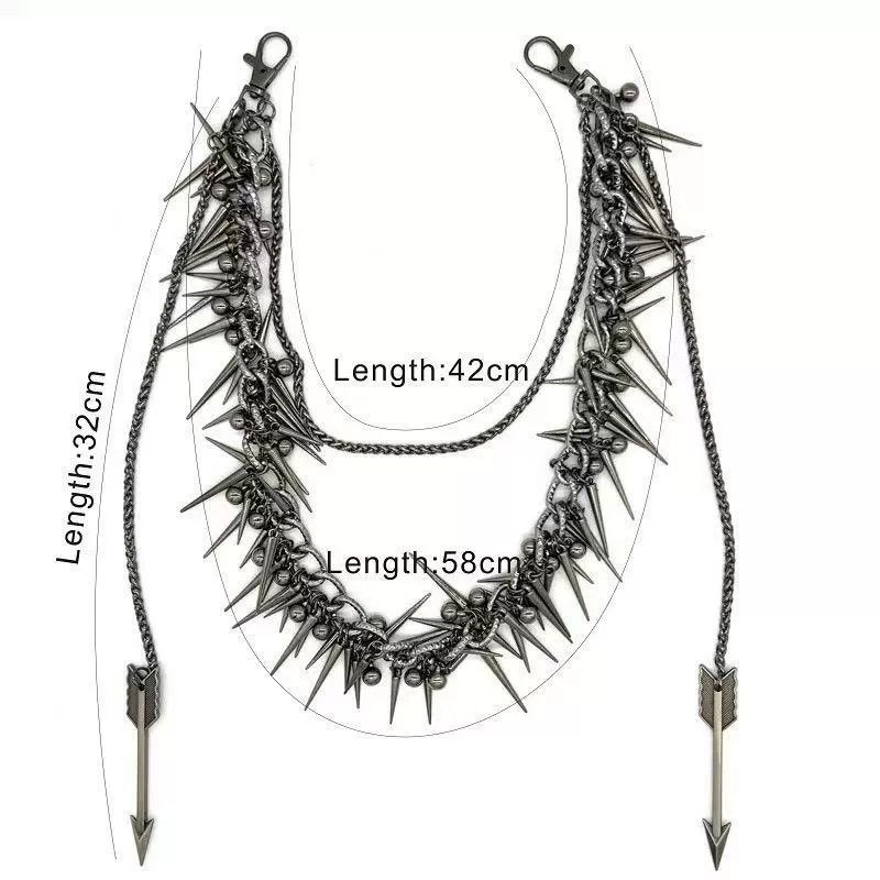 Vintage Retro hip-hop punk style jeans waist chain Size ONE SIZE - 4 Thumbnail