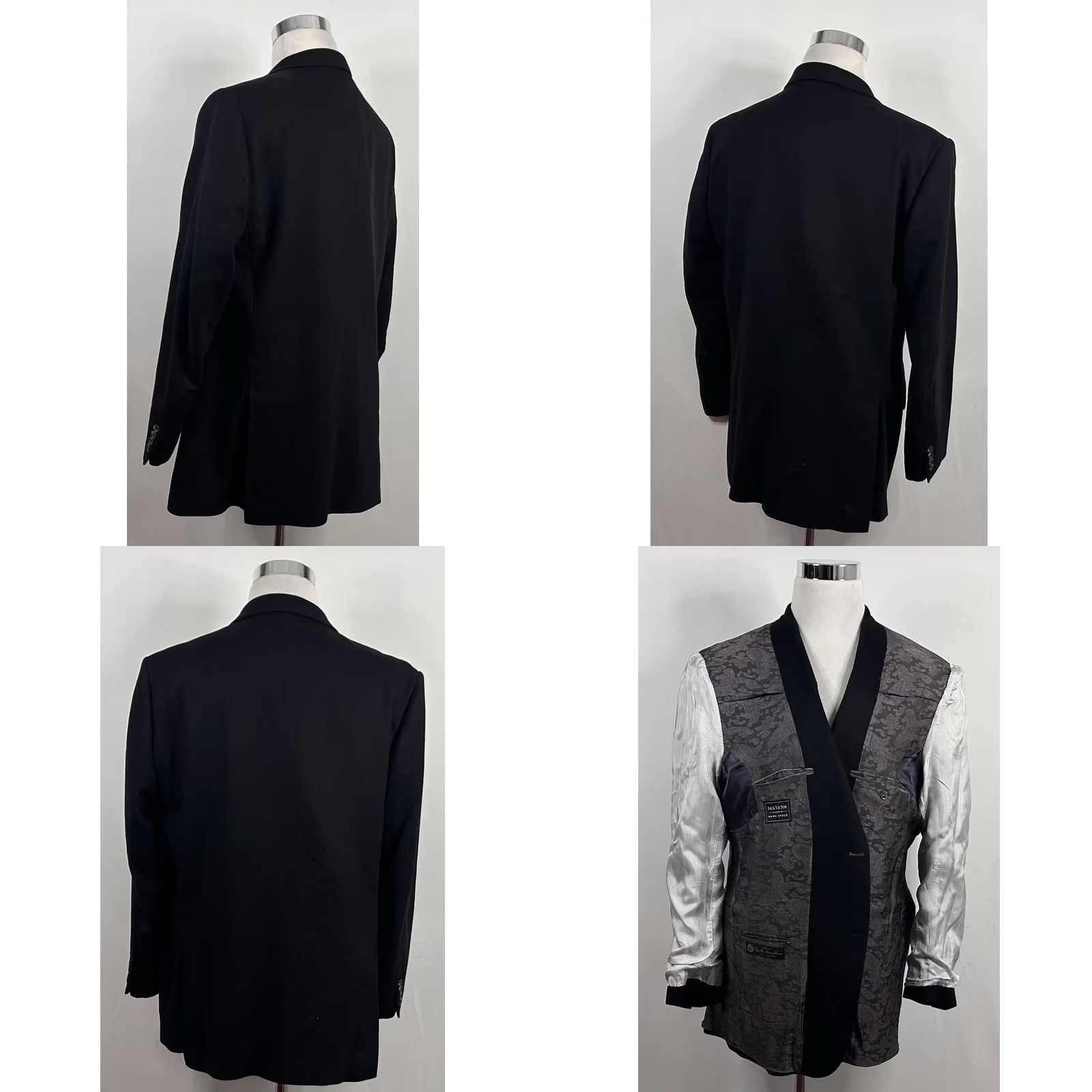 Jack Victor VINTAGE Jack Victor Sport Coat Black 46L 2 Button Notch Loro Piana Cashmere Double-Vented Mens Regular Coat Size US XS / EU 42 / 0 - 8 Thumbnail