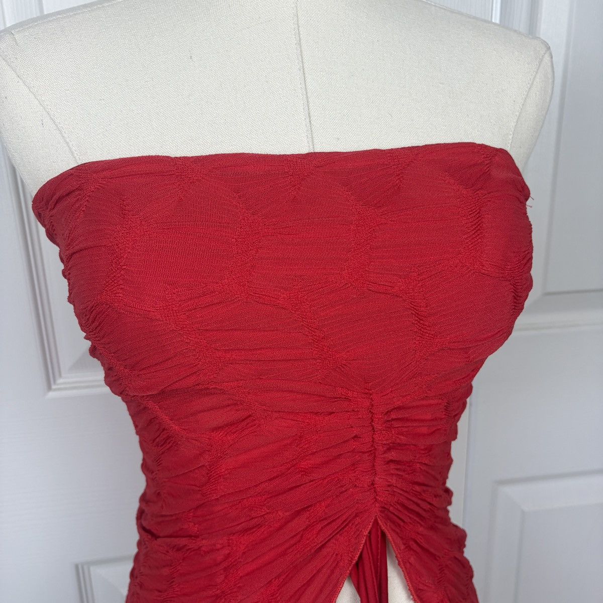 Other Silence and noise red ruched strapless top Size XS / US 0-2 / IT 36-38 - 3 Thumbnail