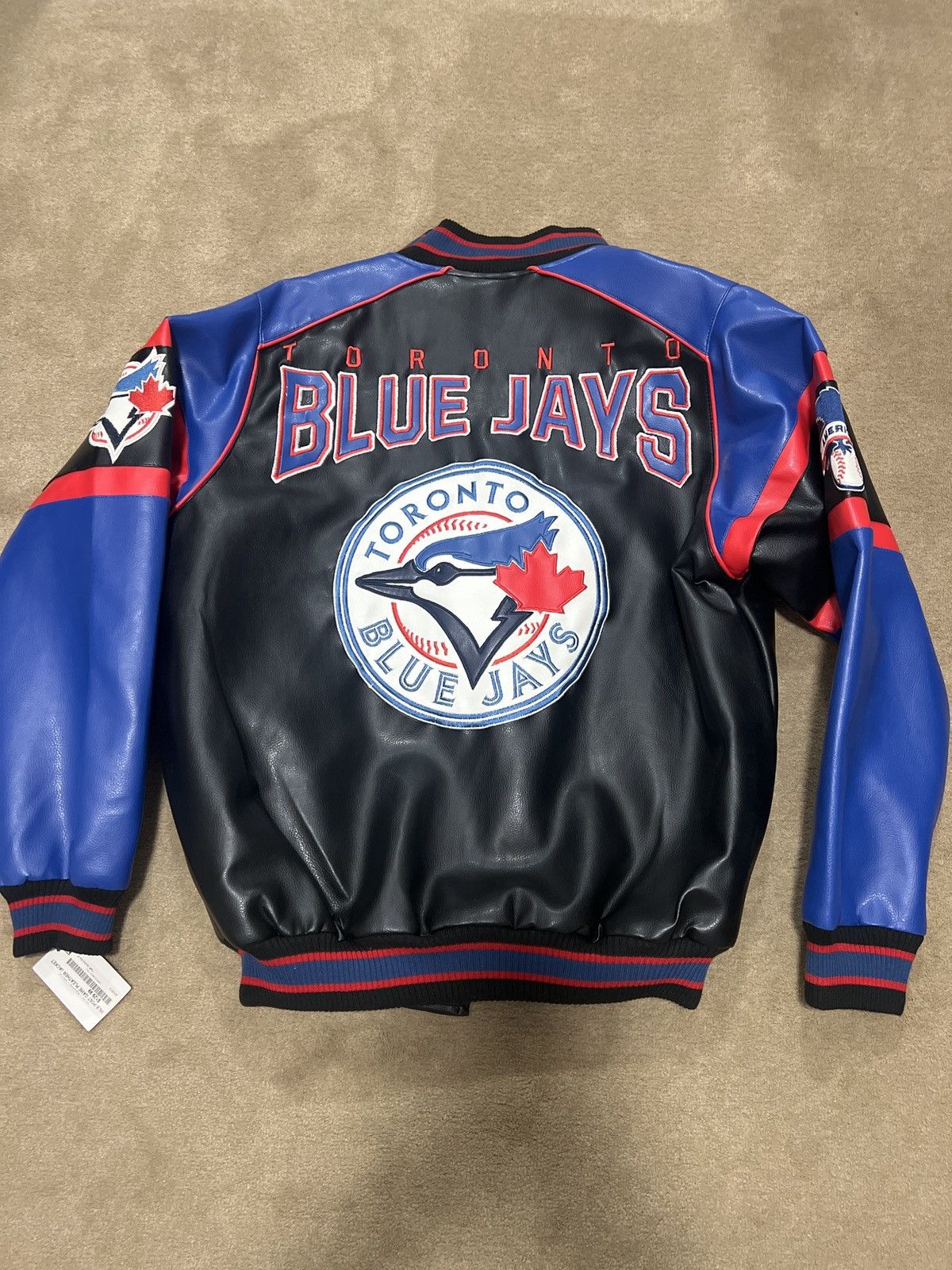 MLB × Vintage Vintage Bluejays MLB post game leather jacket by Carl Banks Size US M / EU 48-50 / 2 - 2 Thumbnail