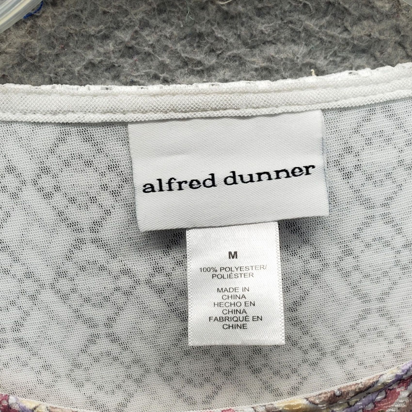 Vintage Alfred Dunner Blouse Top Womens M Multi Lace Beaded Lined Long Sleeve Round Neck Size M / US 6-8 / IT 42-44 - 3 Thumbnail
