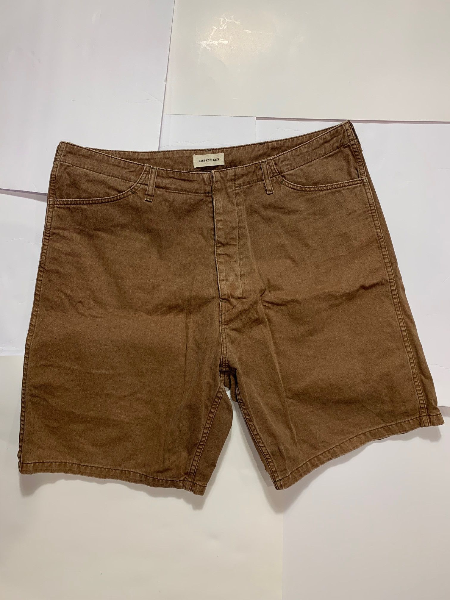 Bare Knuckles HBT Service Shorts Mustang Brown Size US 38 / EU 54 - 2 Thumbnail