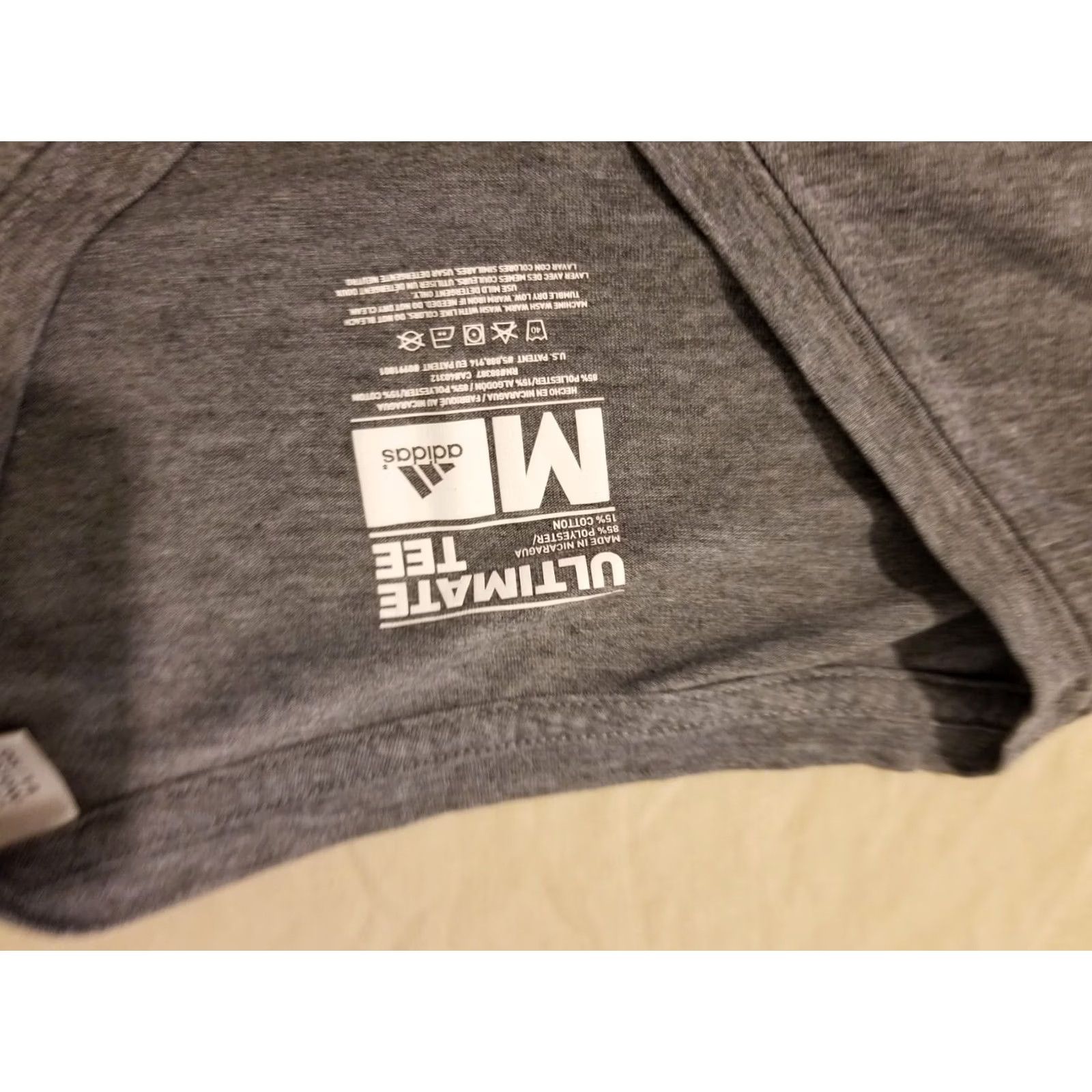 Adidas Womens adidas Shirt M Medium Gray Cotton Tee T-Shirt Size M / US 6-8 / IT 42-44 - 3 Thumbnail