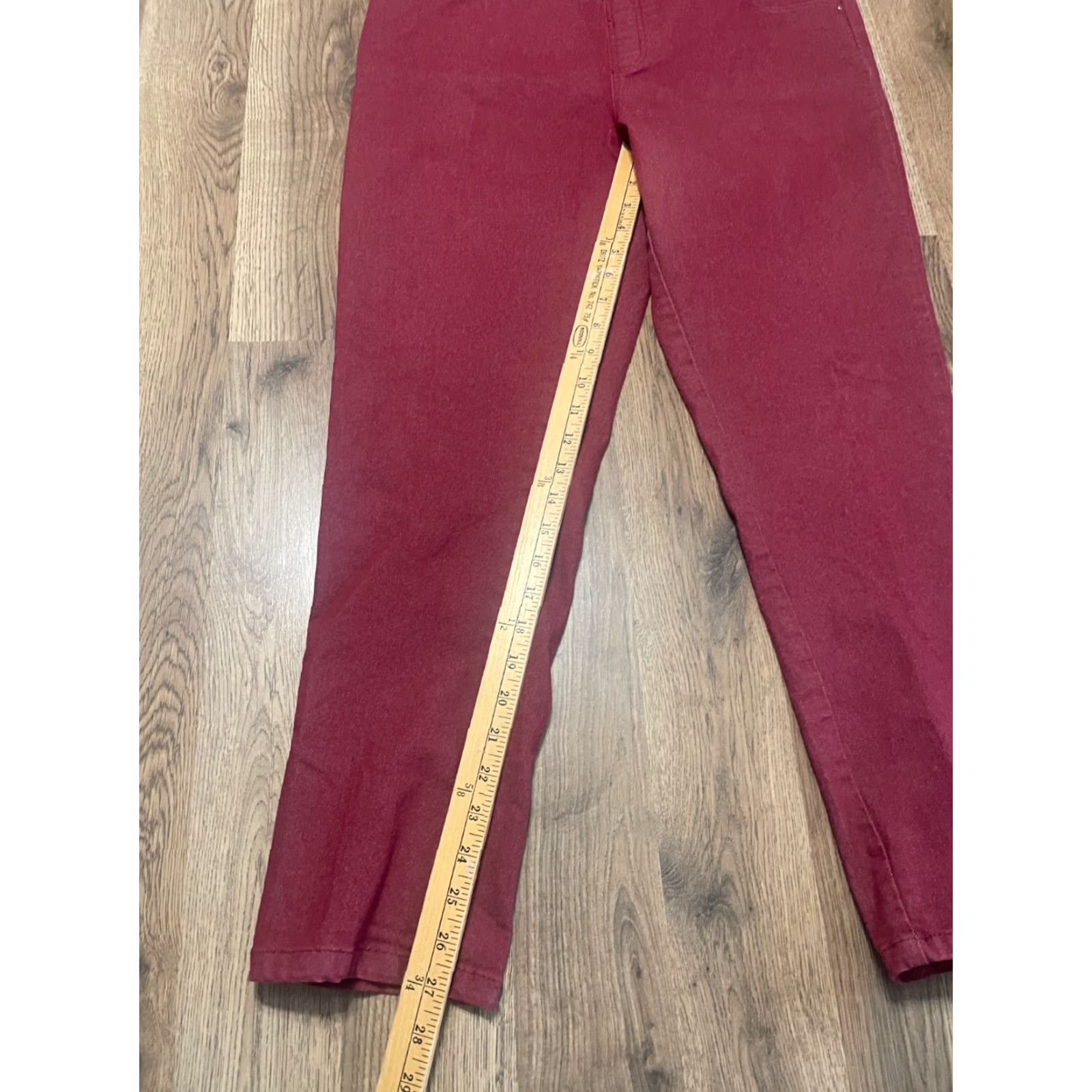 Blair Blair Jeans, Women's 16, Red, Pull On, Straight, 5-Pocket Design, Denim, Regular, Inseam 27 in, Zip, Machine Washable, Pockets, Vintage No Size 38" / US 16 / IT 52 - 7 Thumbnail