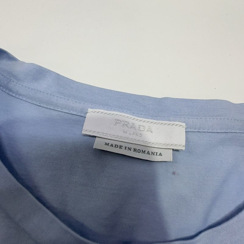 Prada Prada Logo Cotton TShirt in Light Blue-2506 Size US S / EU 44-46 / 1 - 5 Thumbnail