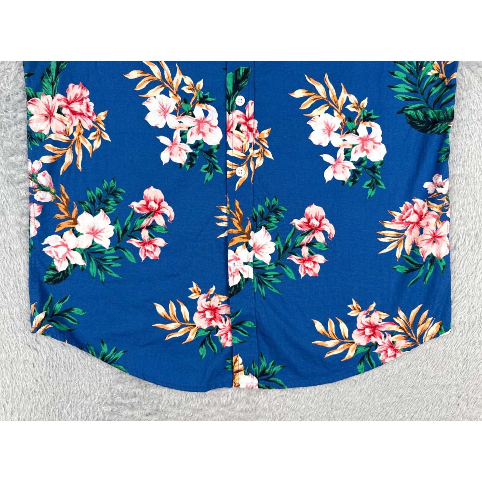 Club Room Club Room Shirt Mens Small Blue Floral Hawaiian 100% Cotton Button Up Size US S / EU 44-46 / 1 - 5 Thumbnail