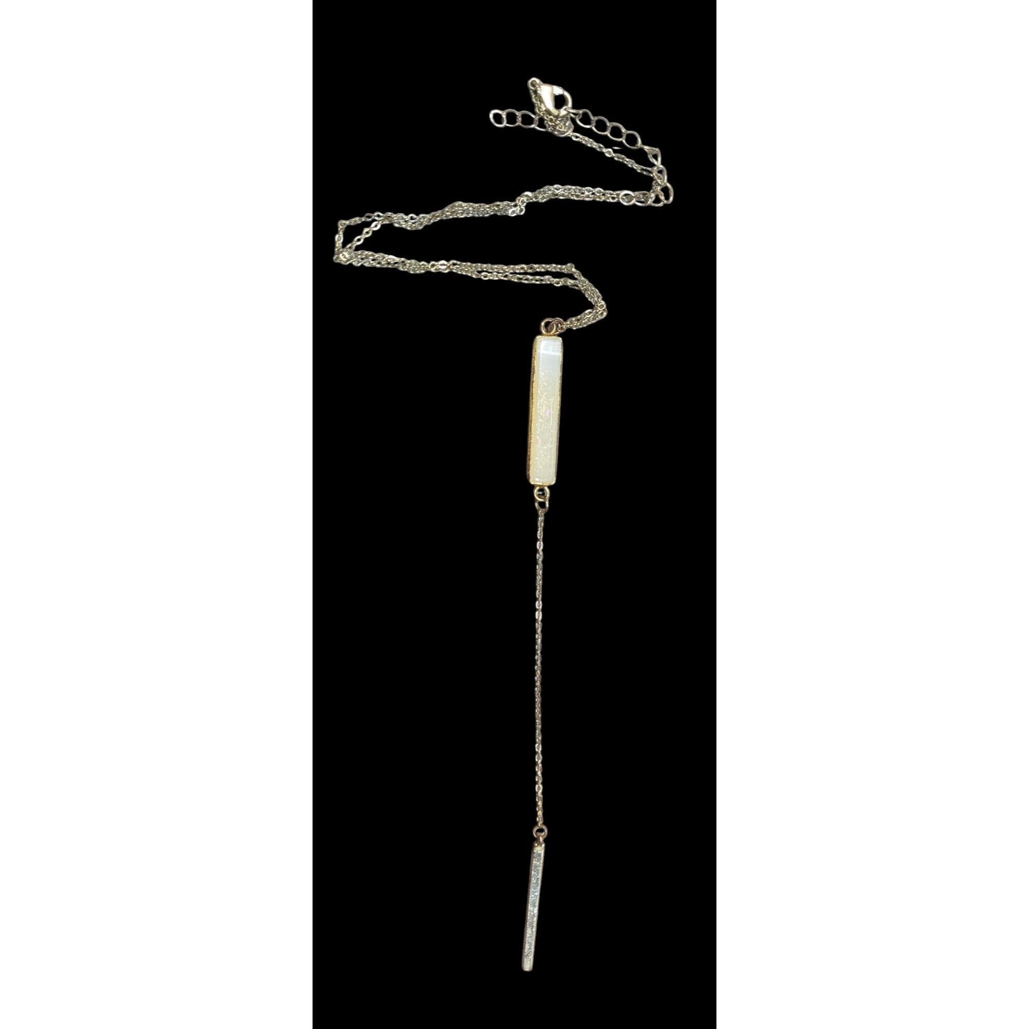 Other Y2K Style Agate And Gold Tone Y Drop Necklace Size ONE SIZE - 1 Thumbnail