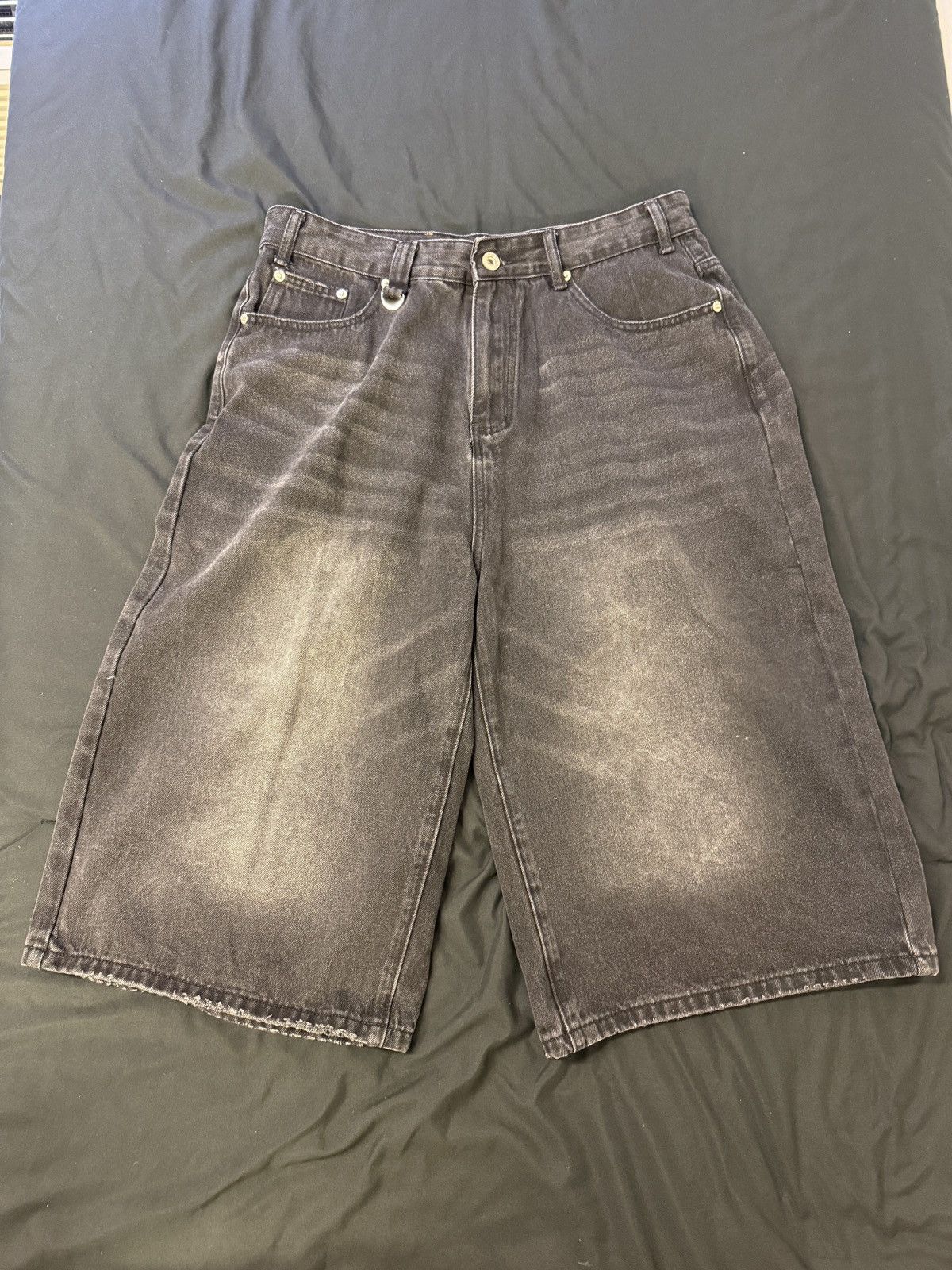 Other Vintage Black Faded Denim Jorts Size US 34 / EU 50 - 1 Thumbnail