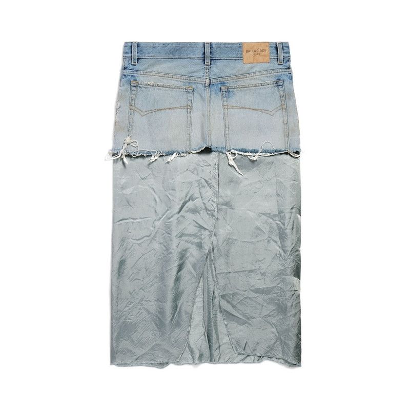 Balenciaga o1tr1nto0526 Ripped Off Skirt in Light Blue Size 25" / US 0 / IT 36 - 6 Thumbnail