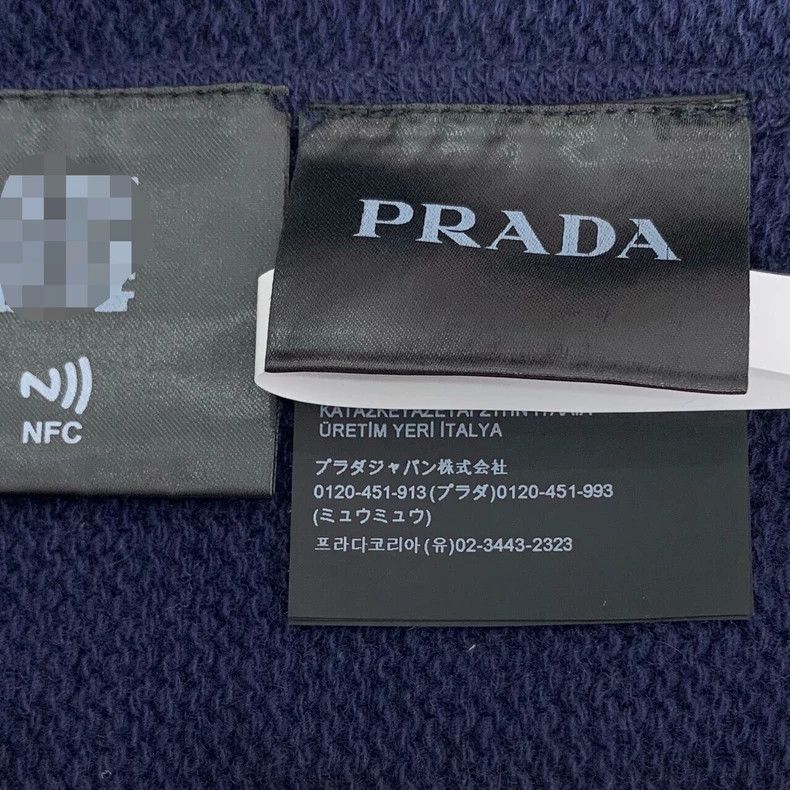 Prada Prada Logo letter inlaid black wool mixed cashmere knitted Size US L / EU 52-54 / 3 - 7 Thumbnail