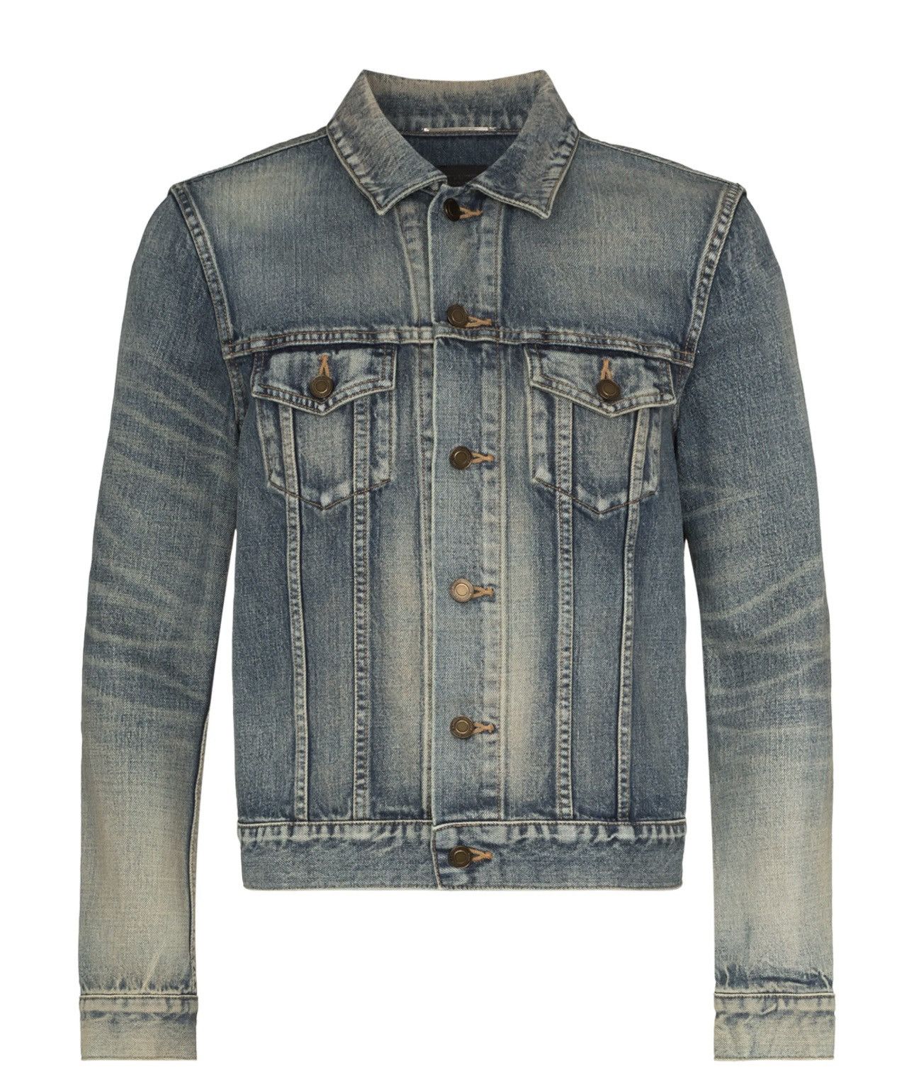 Saint Laurent Paris Saint Laurent Washed-effect Denim Jacket Size US M / EU 48-50 / 2 - 1 Thumbnail