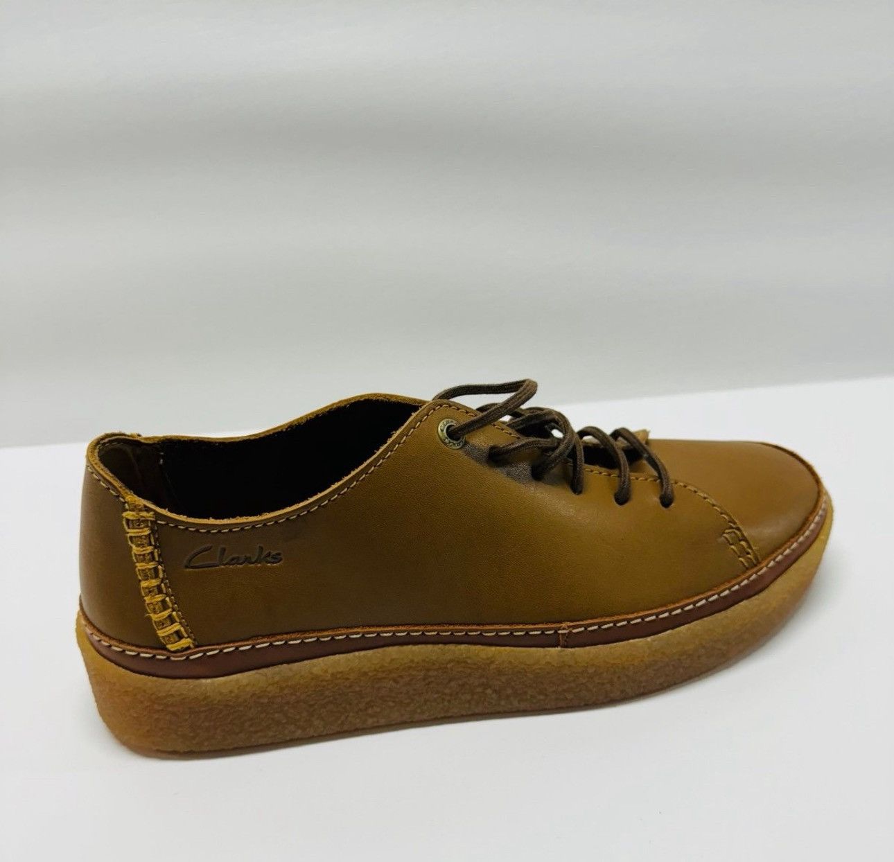 Clarks Clarks Oakpark Low Casual Lace Up Shoes Tan Leather Size US 10 / EU 43 - 2 Thumbnail