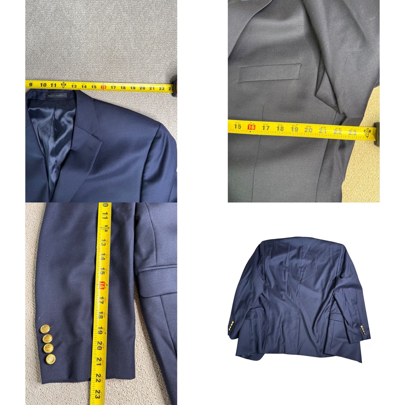 Ralph Lauren Lauren Ralph Lauren Blazer Wool Navy Gold Buttons Mens 46R Blazer Classic Fit Blazer Navy Gold Buttons Mens 46R Size 46R - 8 Thumbnail