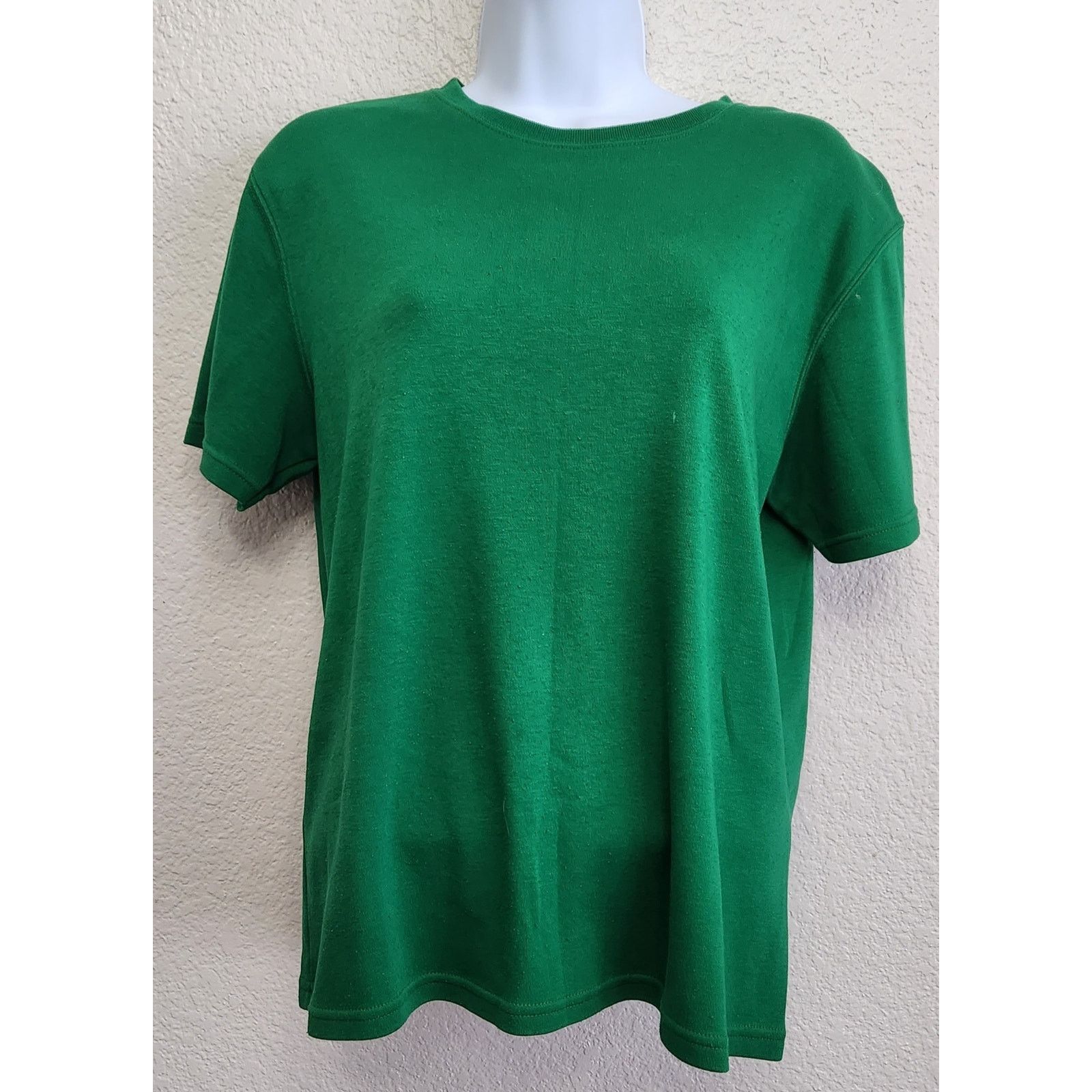 Other Karen Scott Cotton Rich Green Crew Neck Top Small Stretch Size S / US 4 / IT 40 - 1 Thumbnail