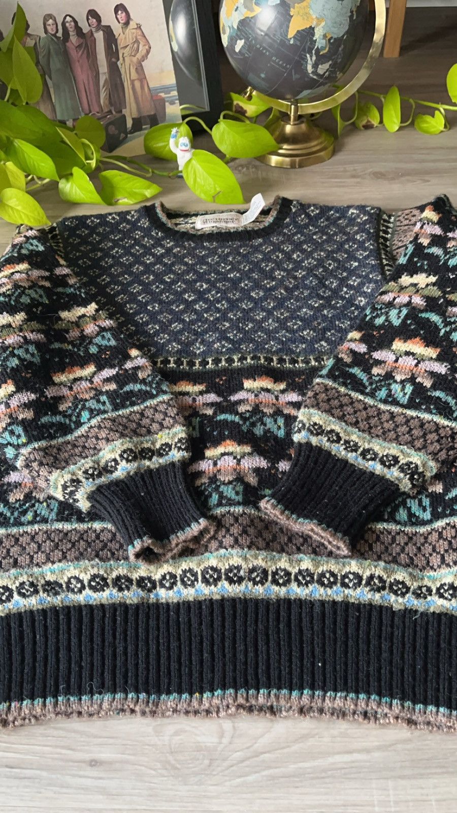 Vintage 80s-90s Abstract Knit Vintage Sweater Size US L / EU 52-54 / 3 - 5 Thumbnail