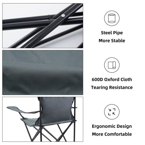 Designer × Homemade YSSOA Portable Folding Grey Camping Chair, 1-Pack Size US L / EU 52-54 / 3 - 4 Thumbnail
