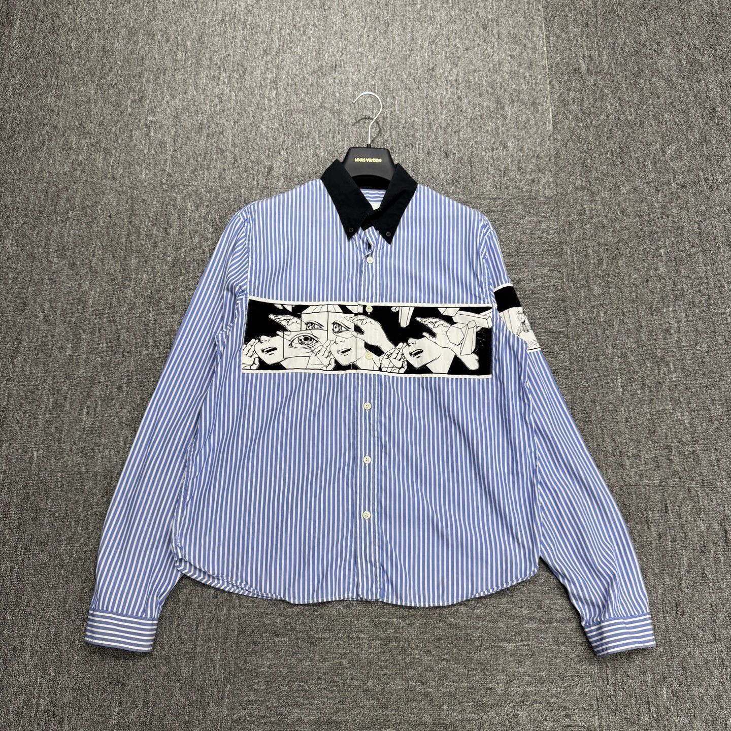 Prada Striped Button-Up Shirt with Graphic Print Size US L / EU 52-54 / 3 - 1 Thumbnail