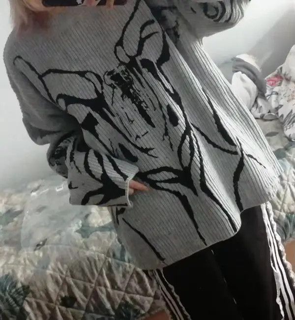 Japanese Brand Y2k style pullover sweater with holes in Harajuku style Size US M / EU 48-50 / 2 - 7 Thumbnail