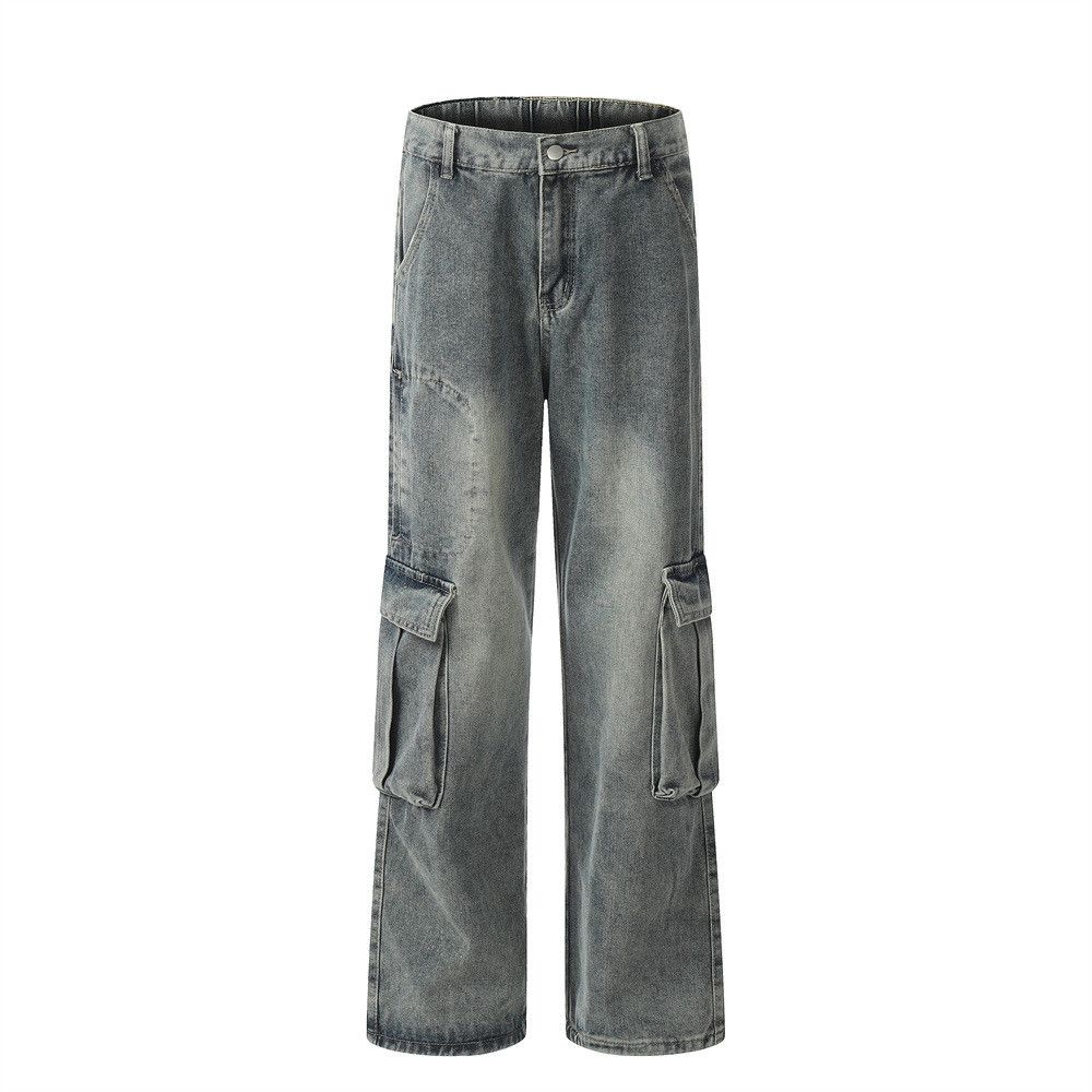 Japanese Brand × Jean Men's multi-pocket punk washed distressed cargo jeans Size US 32 / EU 48 - 1 Thumbnail