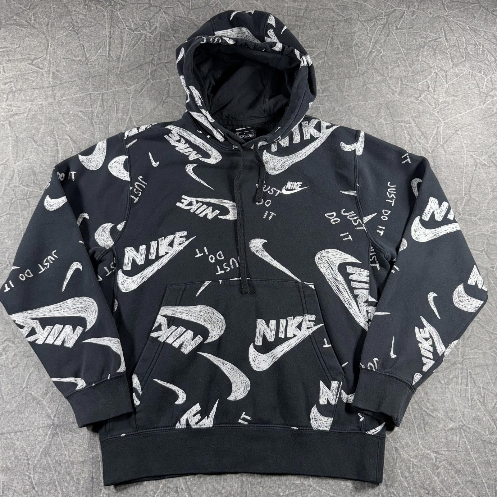 Nike Nike Sweater Men's S Black All Over Print Hoodie Size US S / EU 44-46 / 1 - 2 Thumbnail