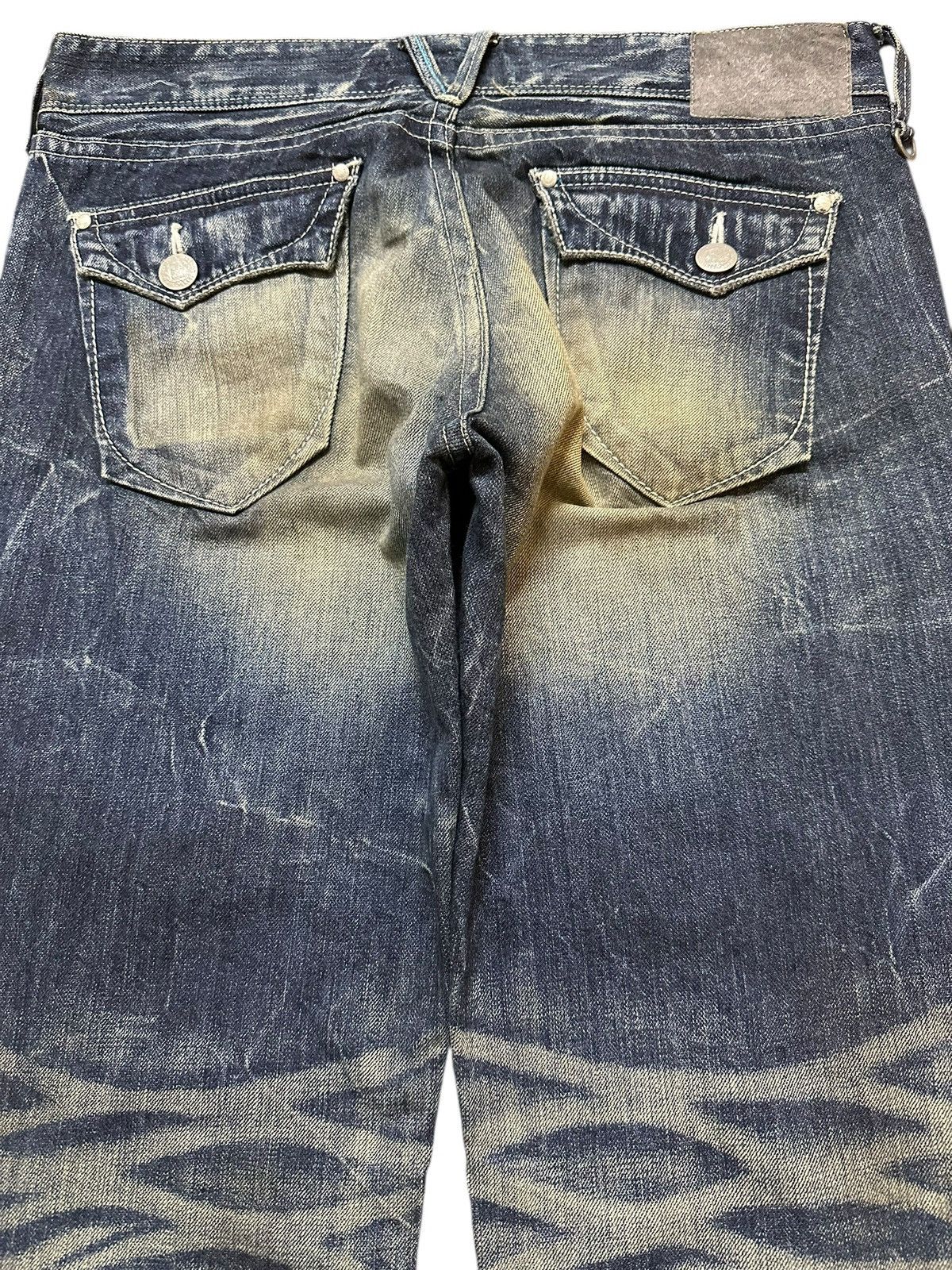 Japanese Brand Vintage Japan Vanquish Faded Wash Thunder Distress Flare Size US 34 / EU 50 - 5 Thumbnail