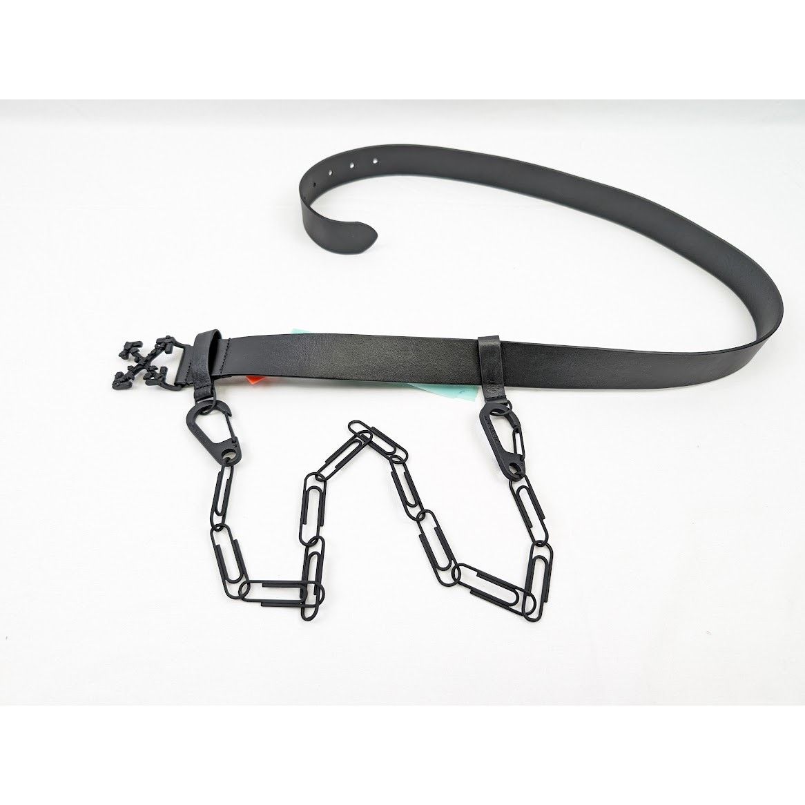 Off-White o1rshd1 Size: L/XL / Leather Belt with Chain in Black Size ONE SIZE - 7 Thumbnail