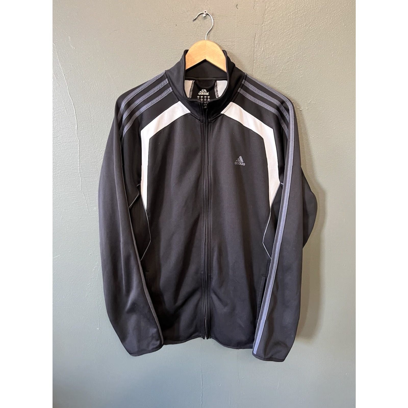 Adidas Adidas Jacket Track Full Zip Long Sleeve Black Athletic Mens M Size US M / EU 48-50 / 2 - 2 Thumbnail