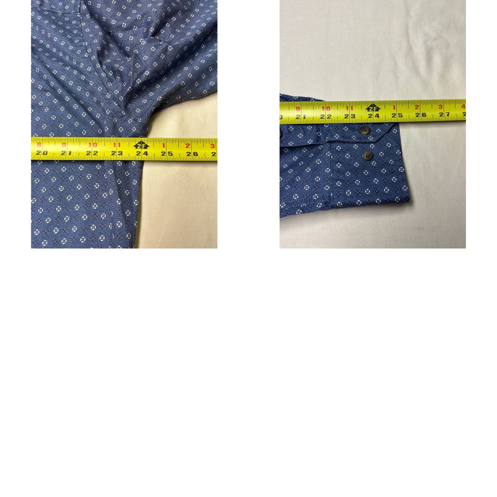 David Donahue David Donahue Button Down Shirt Mens Large Blue Geometric Print Cotton Size US L / EU 52-54 / 3 - 8 Thumbnail