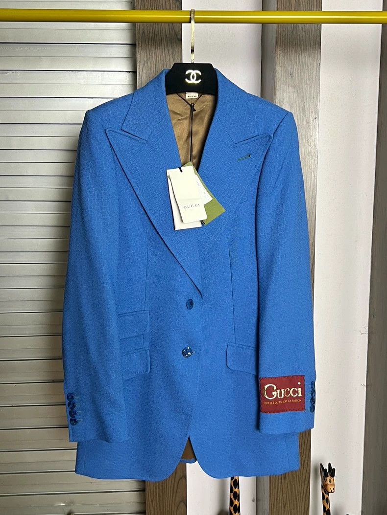 Gucci Gucci Logo Wool Suit Jacket with Tag - dmc Size US S / EU 44-46 / 1 - 1 Thumbnail
