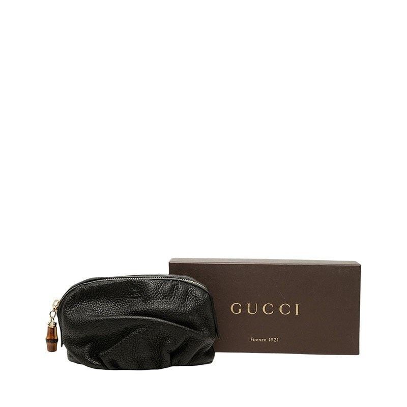 Gucci Gucci Bamboo Cosmetic Pouch Accessory Pouch Black Size ONE SIZE - 8 Thumbnail