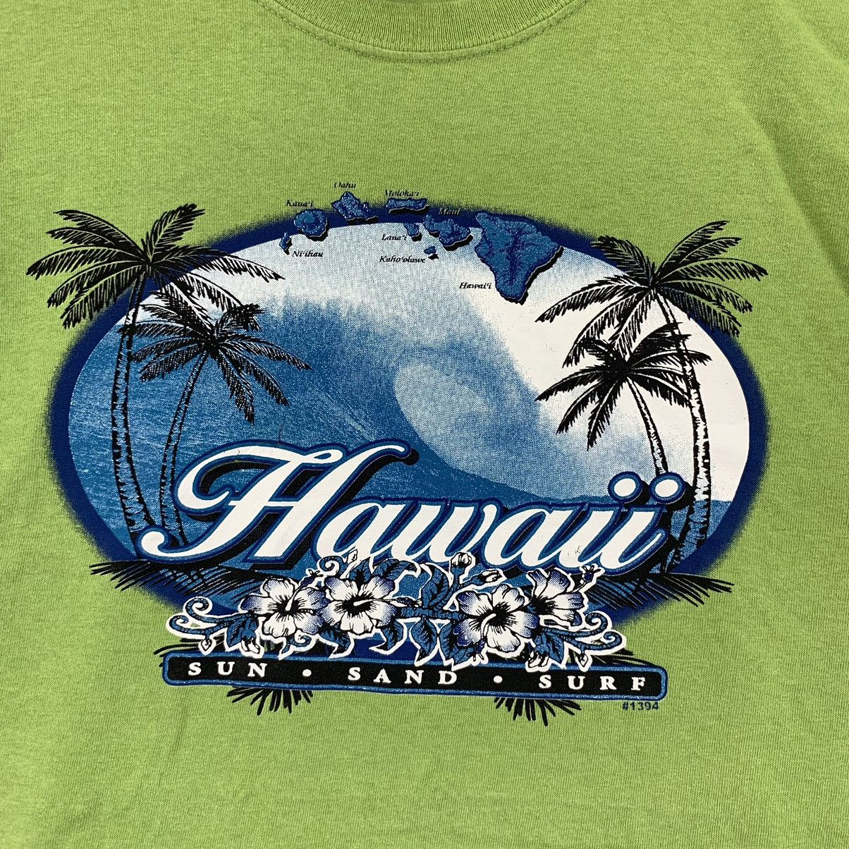 Gildan Vintage HAWAII SUN SAND SURF Flowers Tee Shirt Top Size L / US 10 / IT 46 - 3 Thumbnail