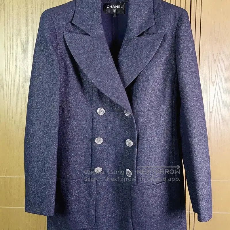 Chanel Chanel Wool Blend Long Sleeve Dress in Navy . Size S / US 4 / IT 40 - 3 Thumbnail