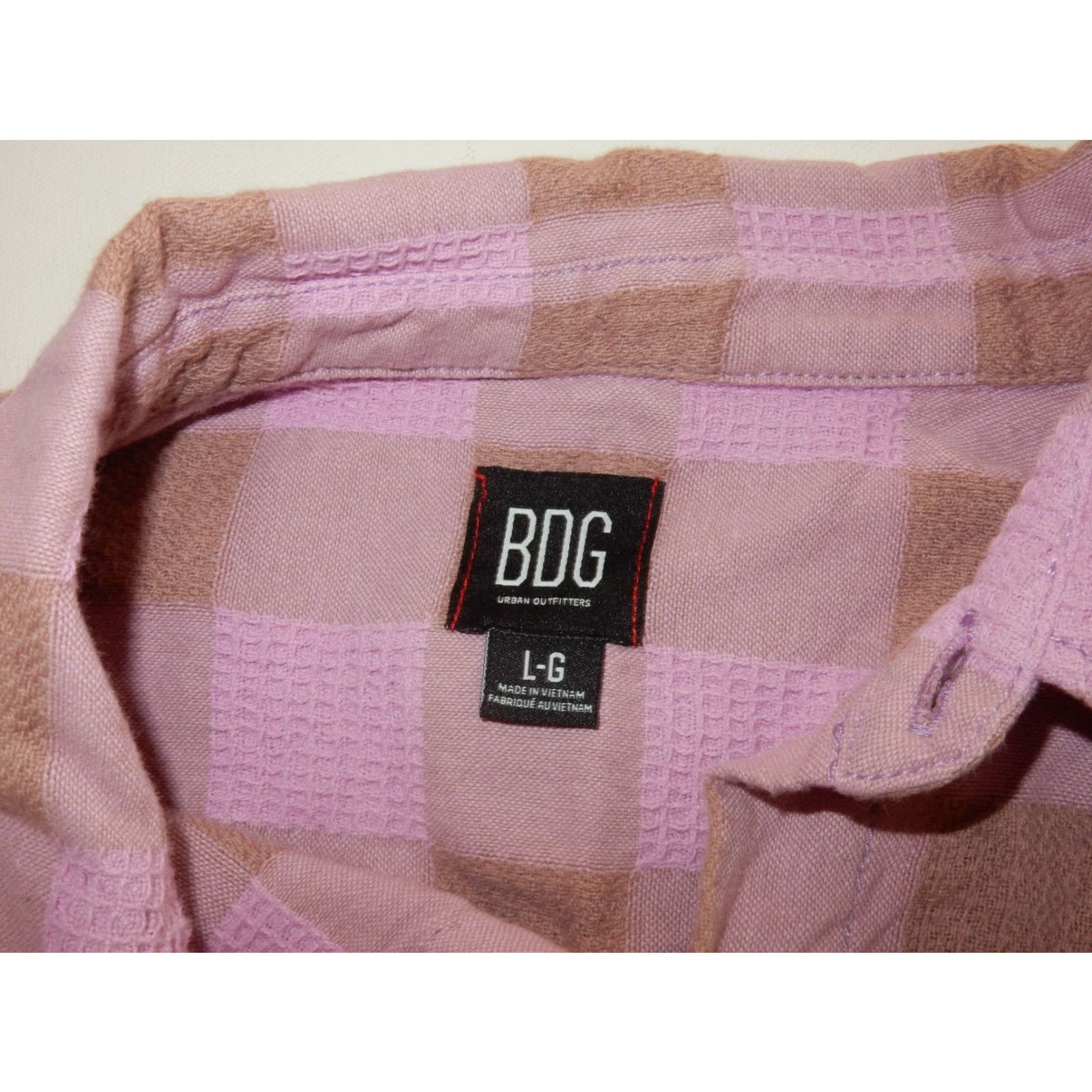 Urban Outfitters VINTAGE Urban Outfitters BDG Men's Plaid Button-Up Shirt Size L Pink Cotton Long Sleeve Size US L / EU 52-54 / 3 - 3 Thumbnail