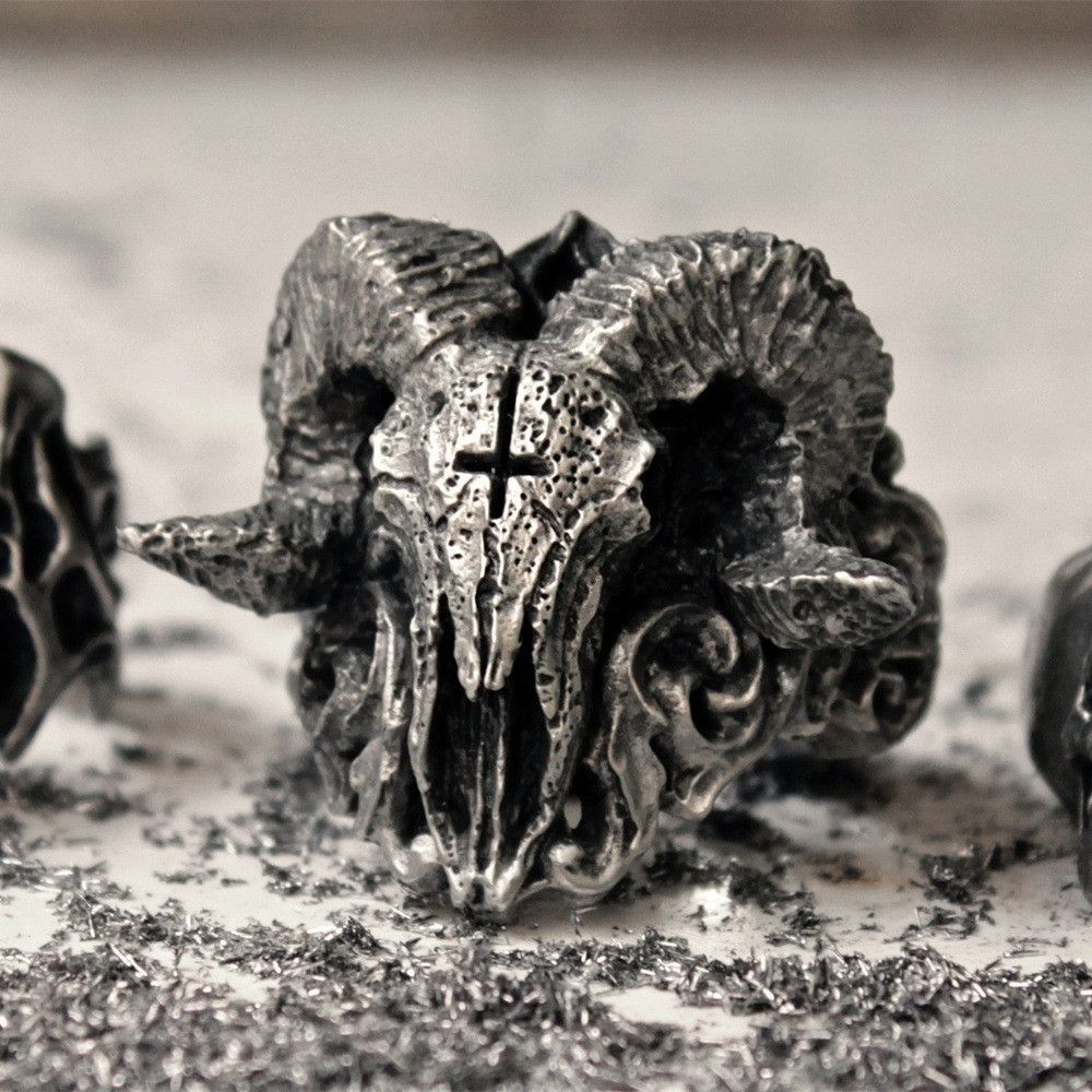 Jewelry Goat Sheep Rare Jewelry Rings Open Chrome Ring (Size 7-13) Size ONE SIZE - 3 Thumbnail