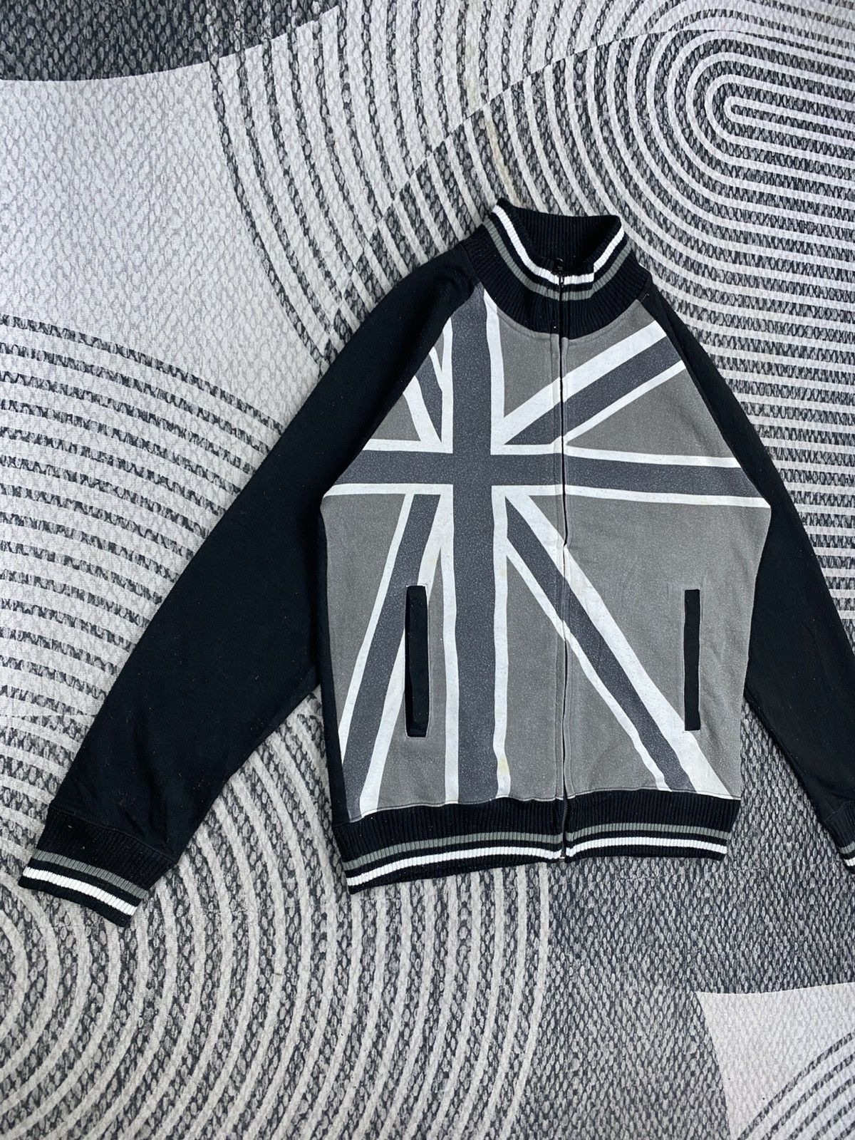 Japanese Brand ST.Franc United Kingdom Flag Big Printed Zipper Jacket Size US M / EU 48-50 / 2 - 4 Thumbnail