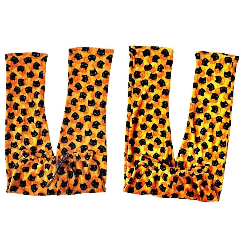 Other Pillow Talk Pajama Bottoms Medium Black Cats Jack O Lanterns Size 30" / US 8 / IT 44 - 6 Thumbnail