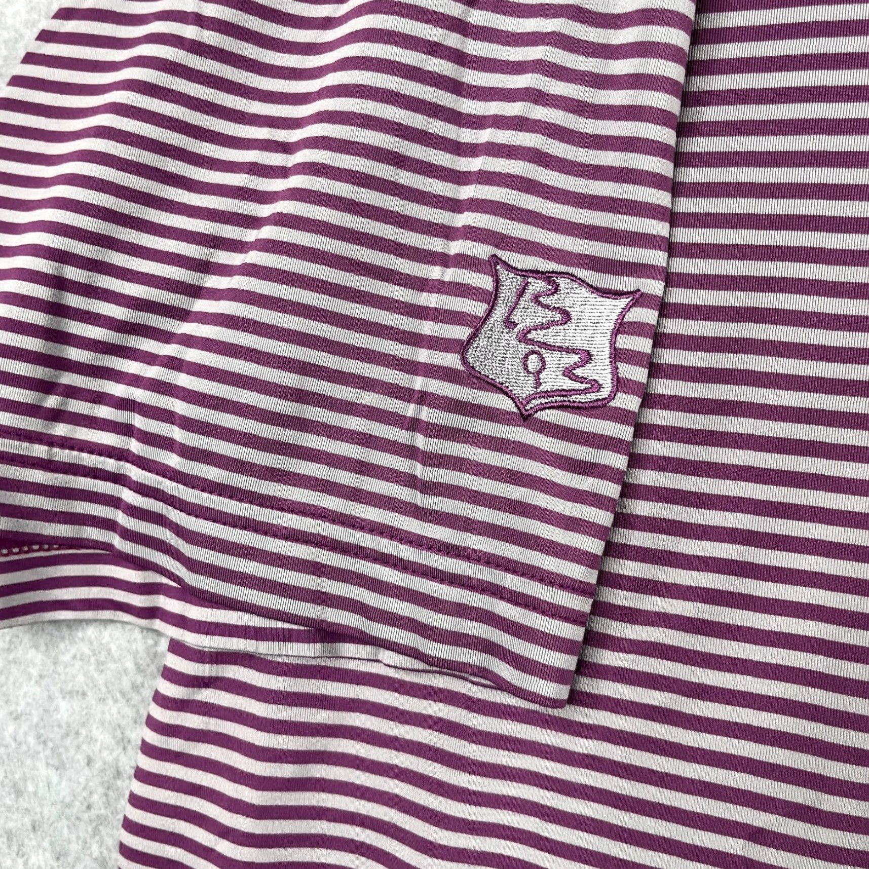 Footjoy FootJoy Performance Polo Shirt Large Purple Gray Striped Casual Stretch Golf Men Size US L / EU 52-54 / 3 - 5 Thumbnail
